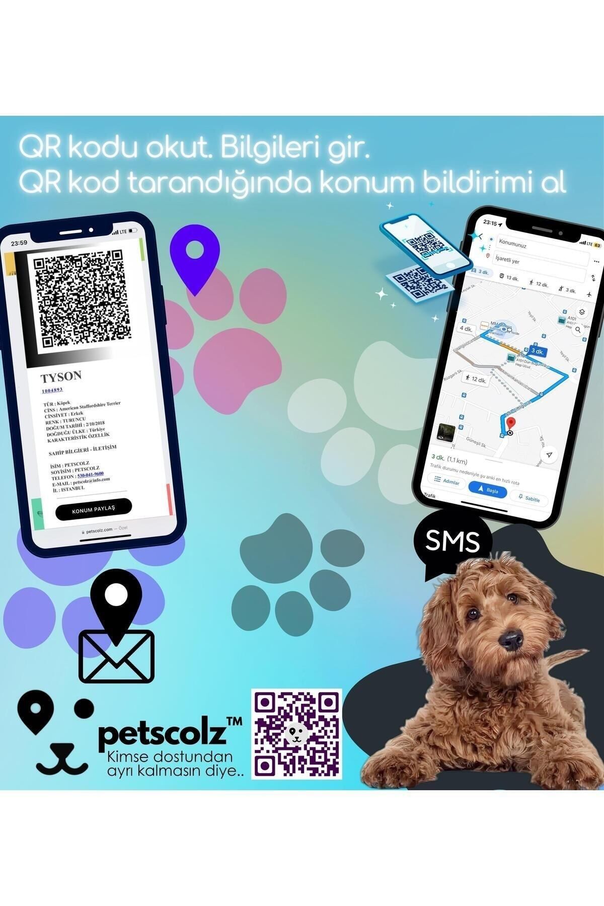 PETLOO-Petscolz Qr Tag - Qr Code Imprint with Location Notification 2