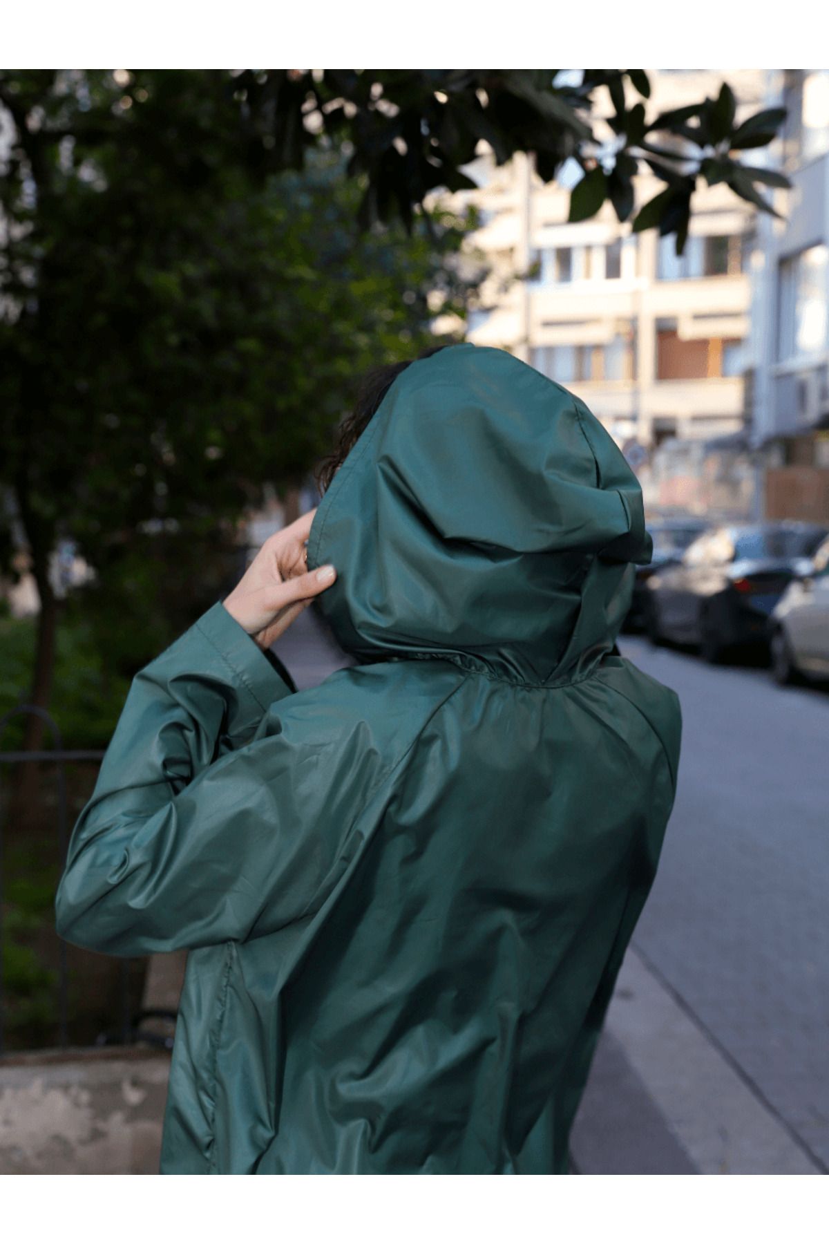 Dark shop green raincoat