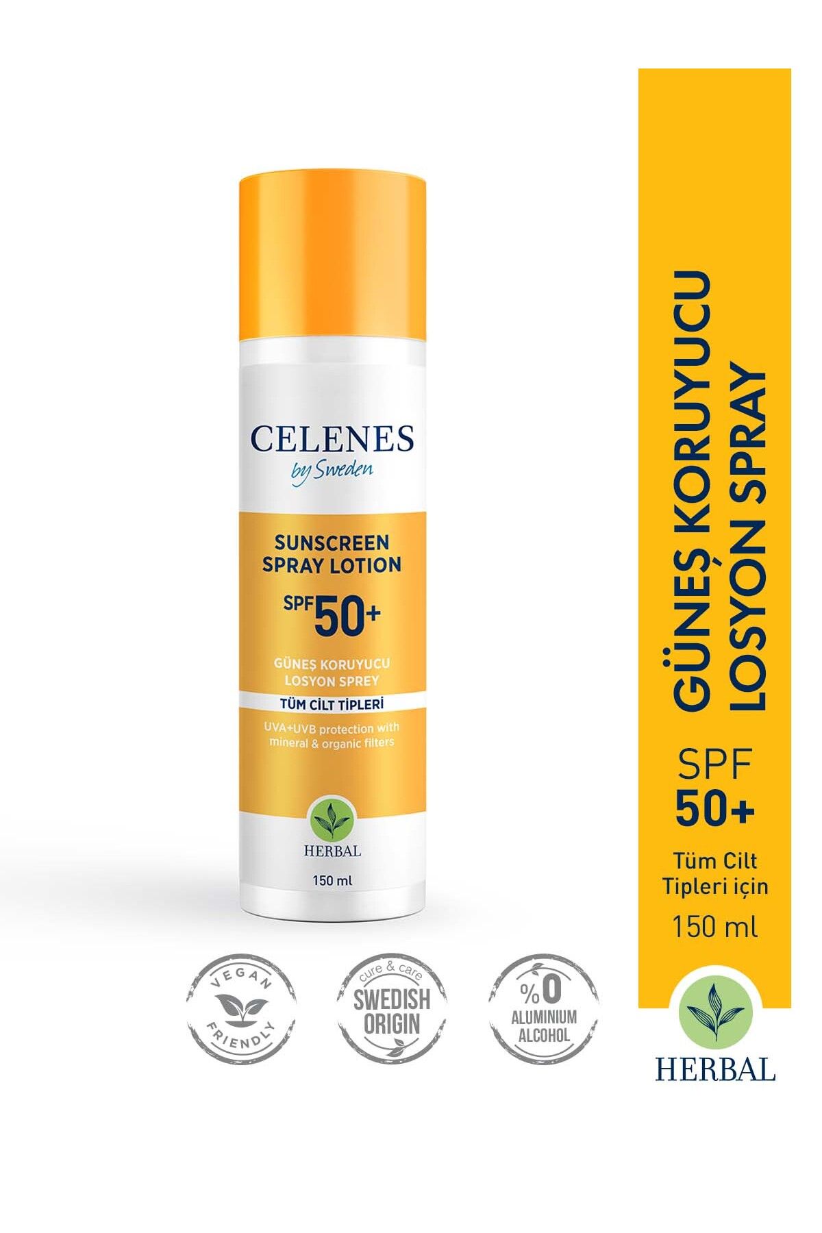 Celenes by Sweden لوسیون اسپری ضد آفتاب 50 SPF گیاهی