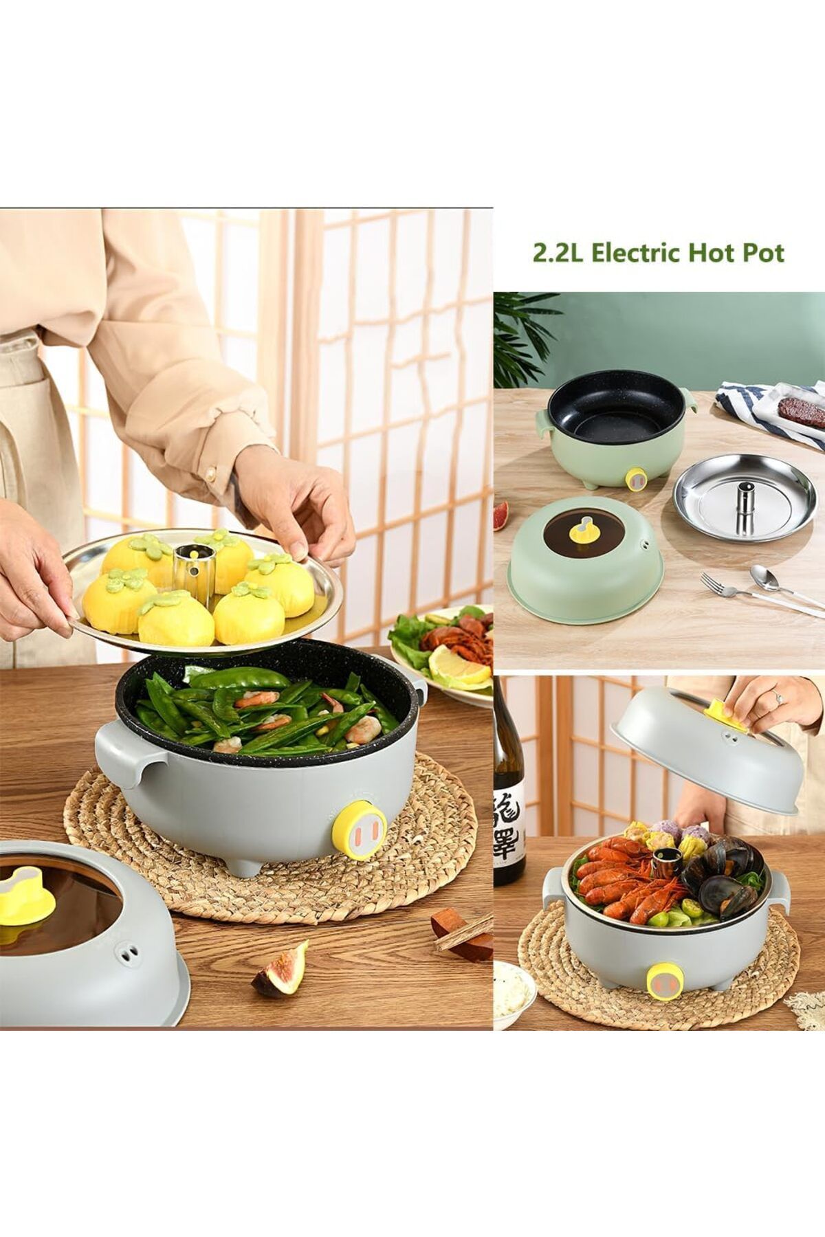 RHD Elektrikli Hot Pot 2 2 l 2 Buharl Pi irici Ta nabilir Yap maz K zartma Tavas Fiyat Yorumlar Trendyol