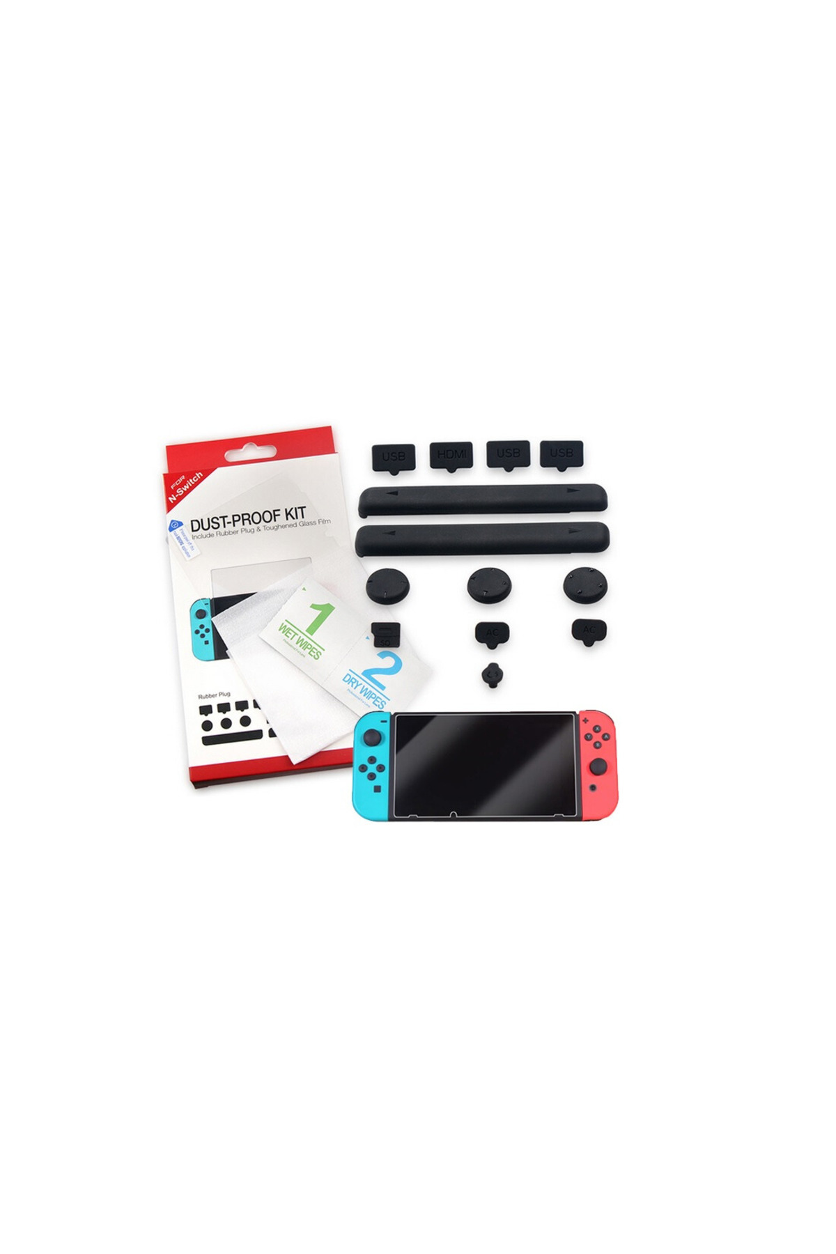 Nintendo Switch Toz Geçirmez Kit Ve Cam Ekran Koruyucu Uyumlu