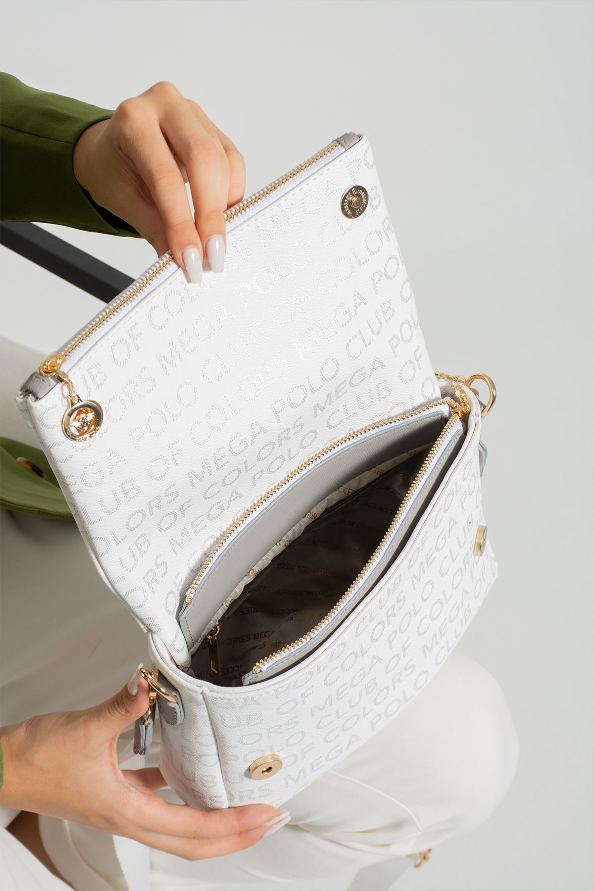 YOGII Shoulder Bag - White - Text Printed/Motto