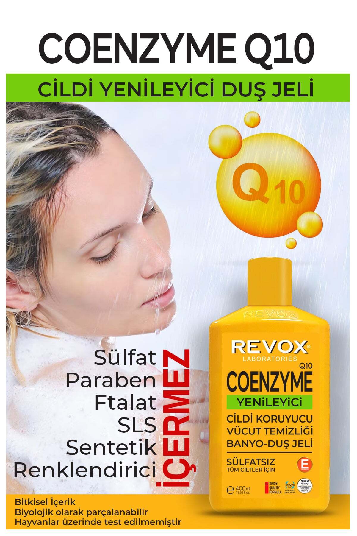 ژل و کرم دوش زنانه – مردانه  Revox | Coenzyme+Hyaluronicacid اورجینال - تصویر 2