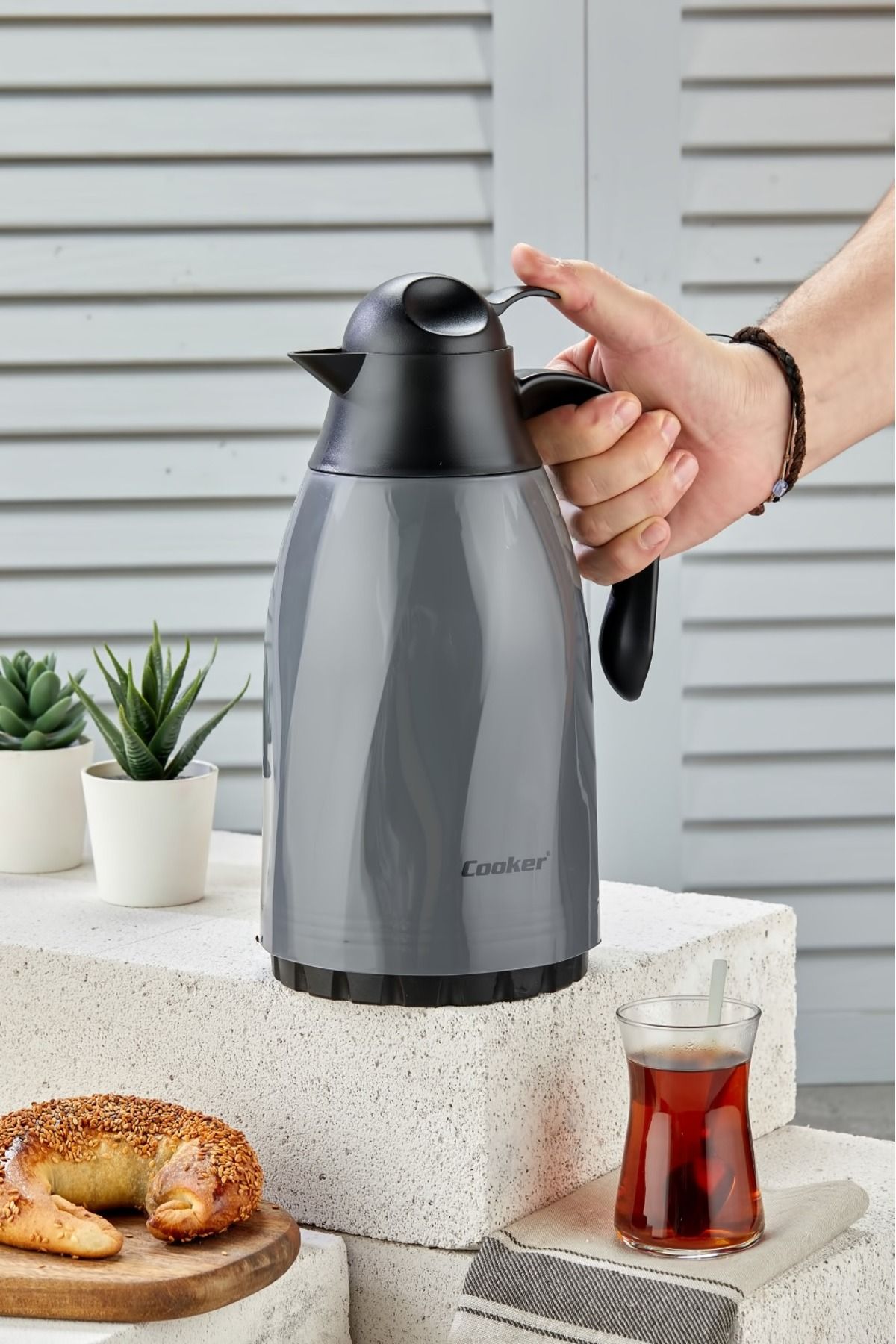 فلاسک خاکستری بهار 1،3 لیتر ترموس شیشه ای خصوصی و پیک نیک Cooker