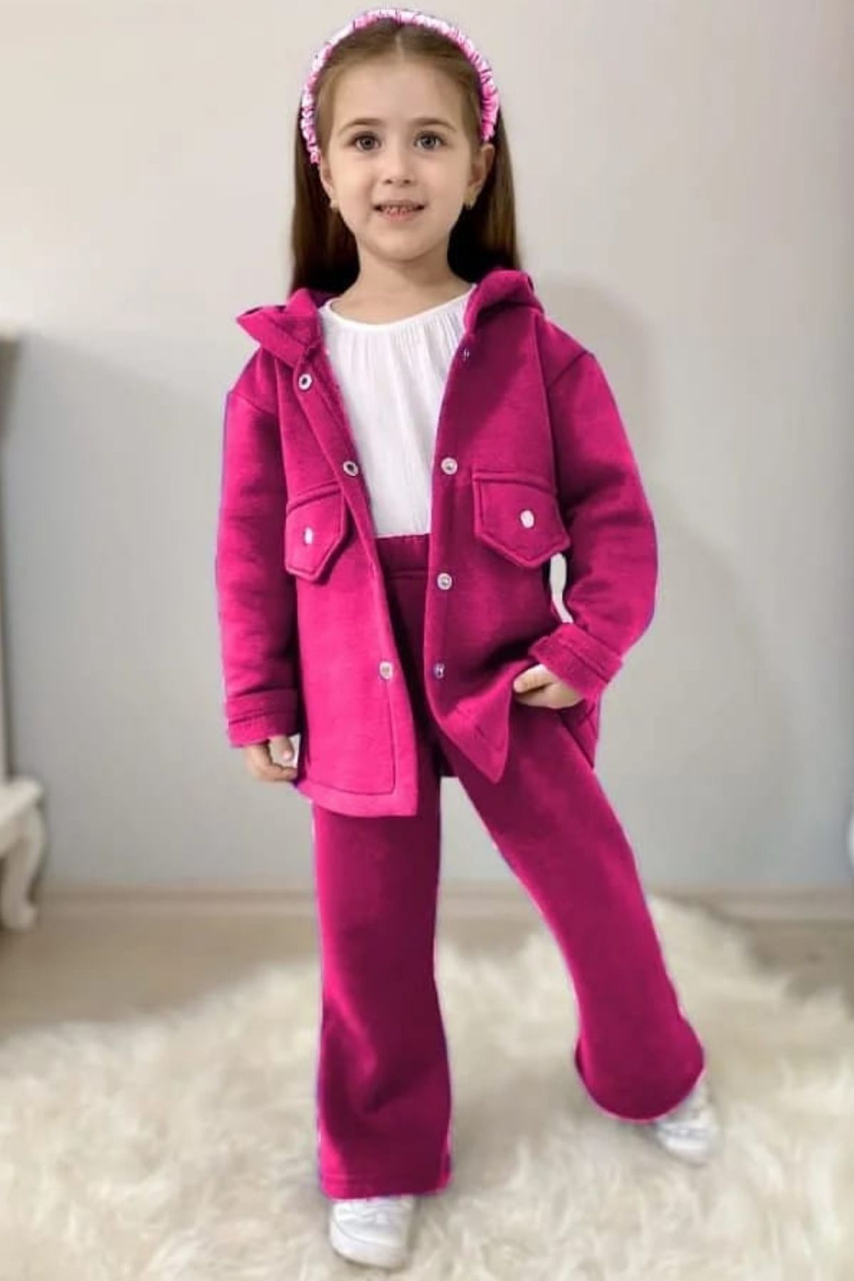 ELAFOR 3 Thread Rose Gold Thick Winter Girls Tracksuit Set Trendyol