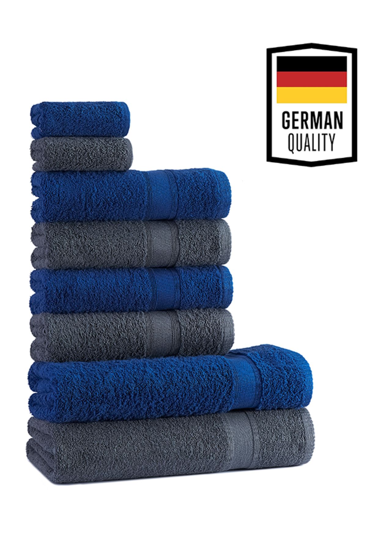 Tuiste Luxury Bathroom Bath Towel Set Anthracite Gray Navy Blue 2 Bath Shower 4 Hand Face 2 Small Kitchen Trendyol