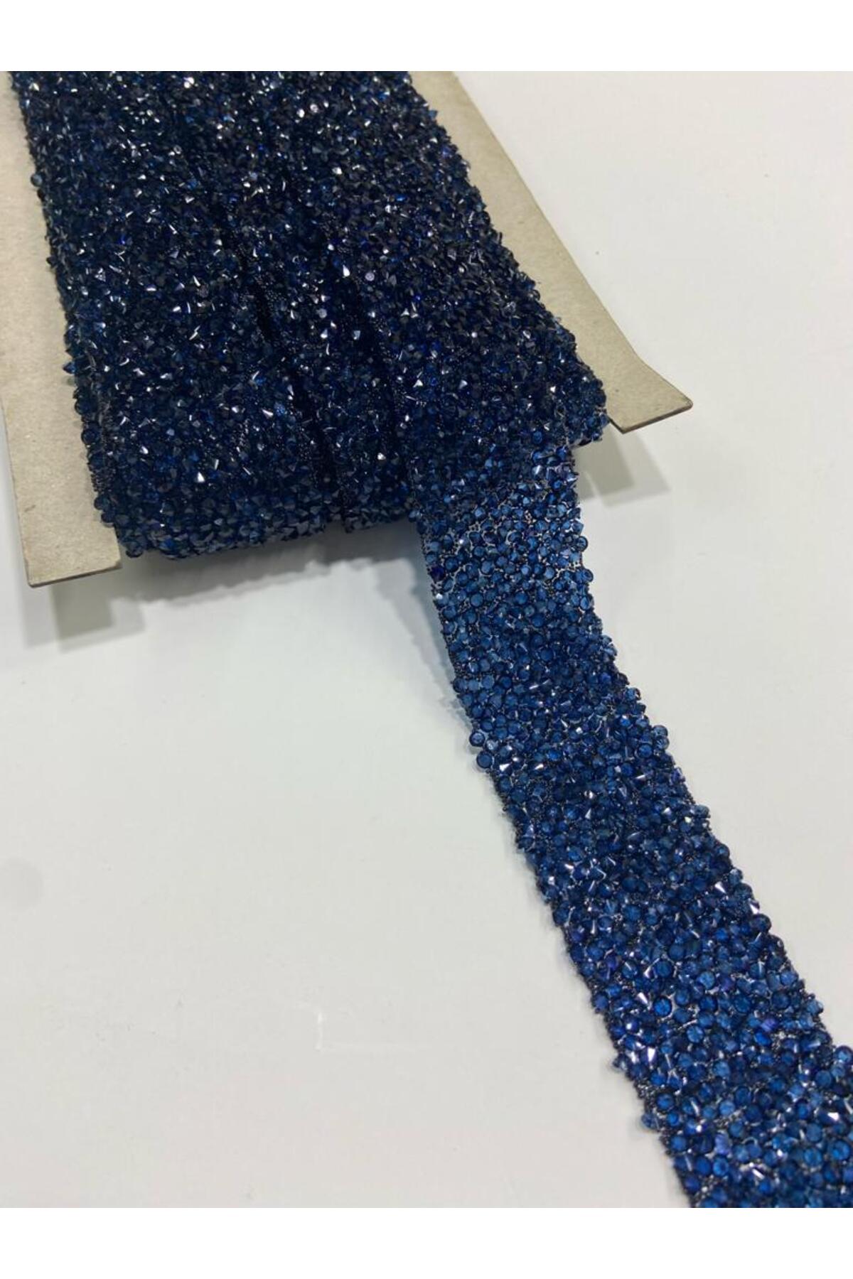 iron-on stone strip 1 meter dark blue