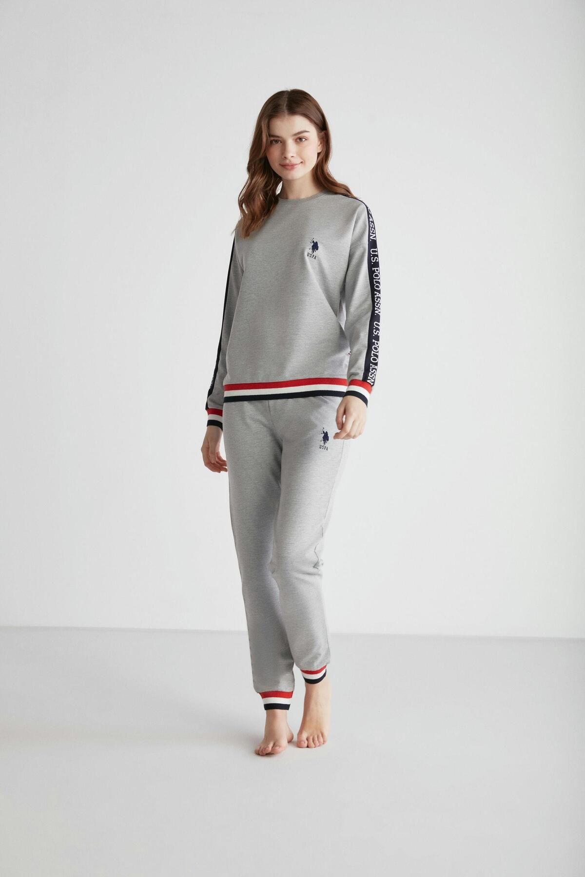U.S. Polo Assn. Women s Cotton Gray Skinny Sweatshirt Sweatpants 2
