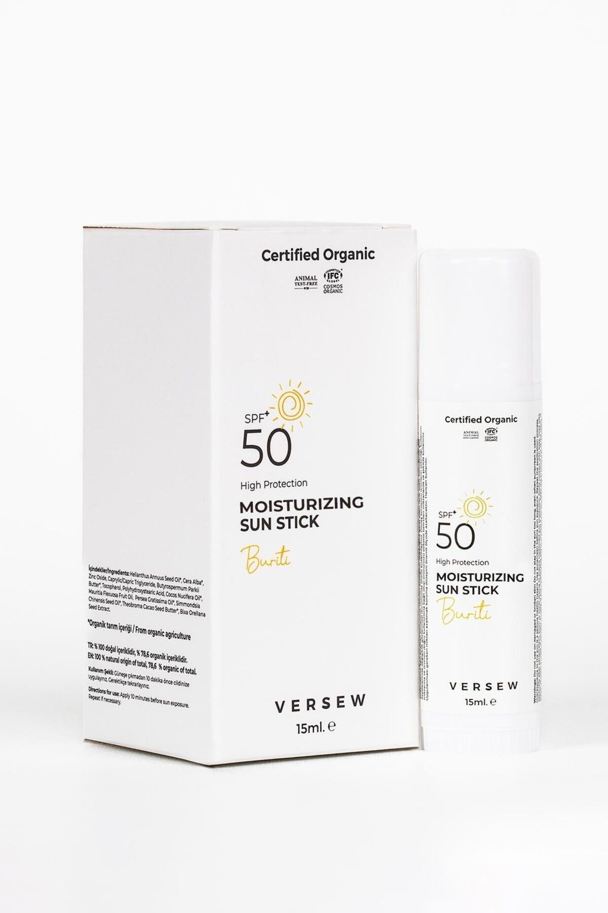 استیک ضد آفتاب ارگانیک SPF 50+ با اثر مرطوب کننده VERSEW