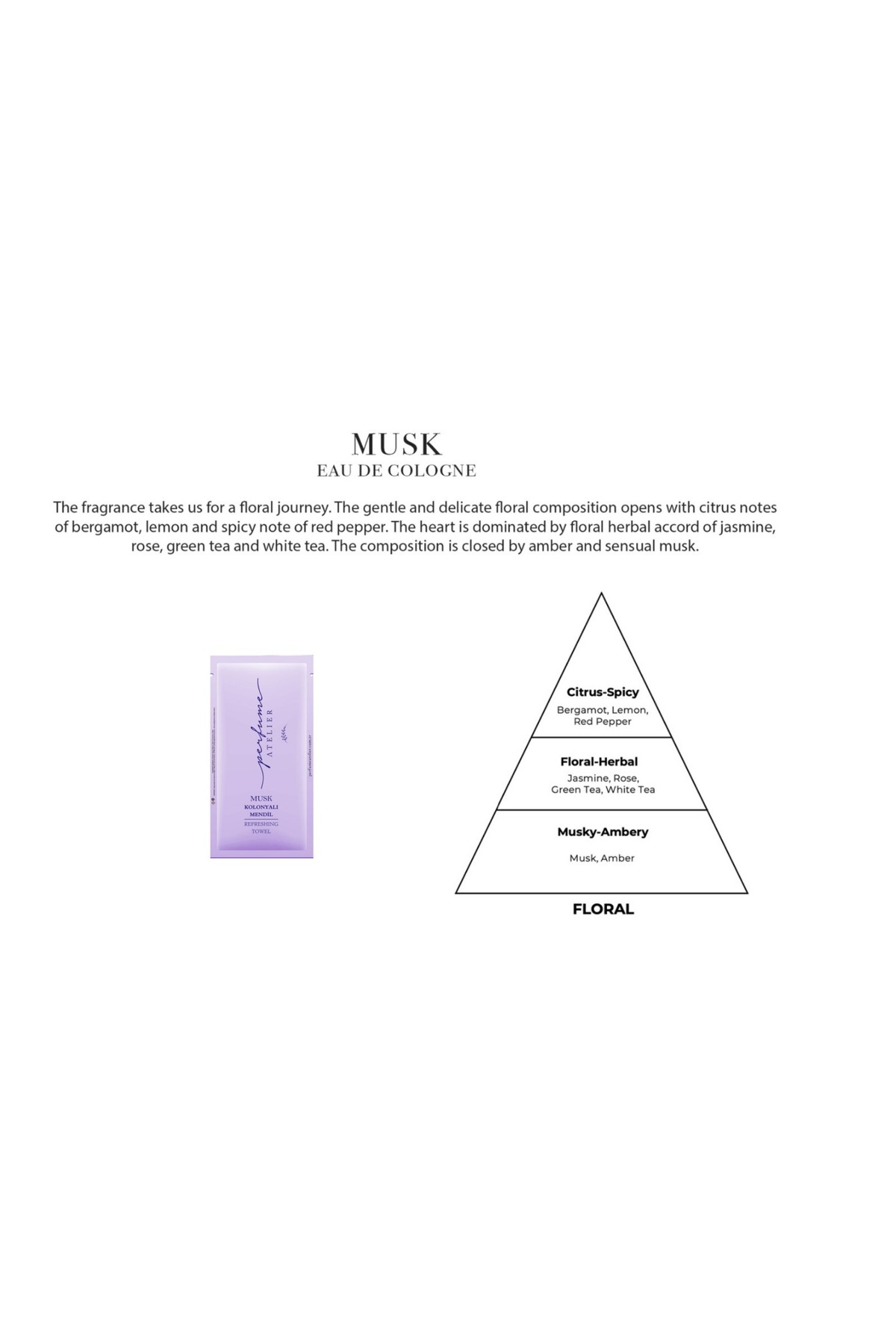 PERFUME ATELIER 5x10 100 Adet Musk Kolonyalı Mendil 70° fotoğrafı 2 (önizleme)