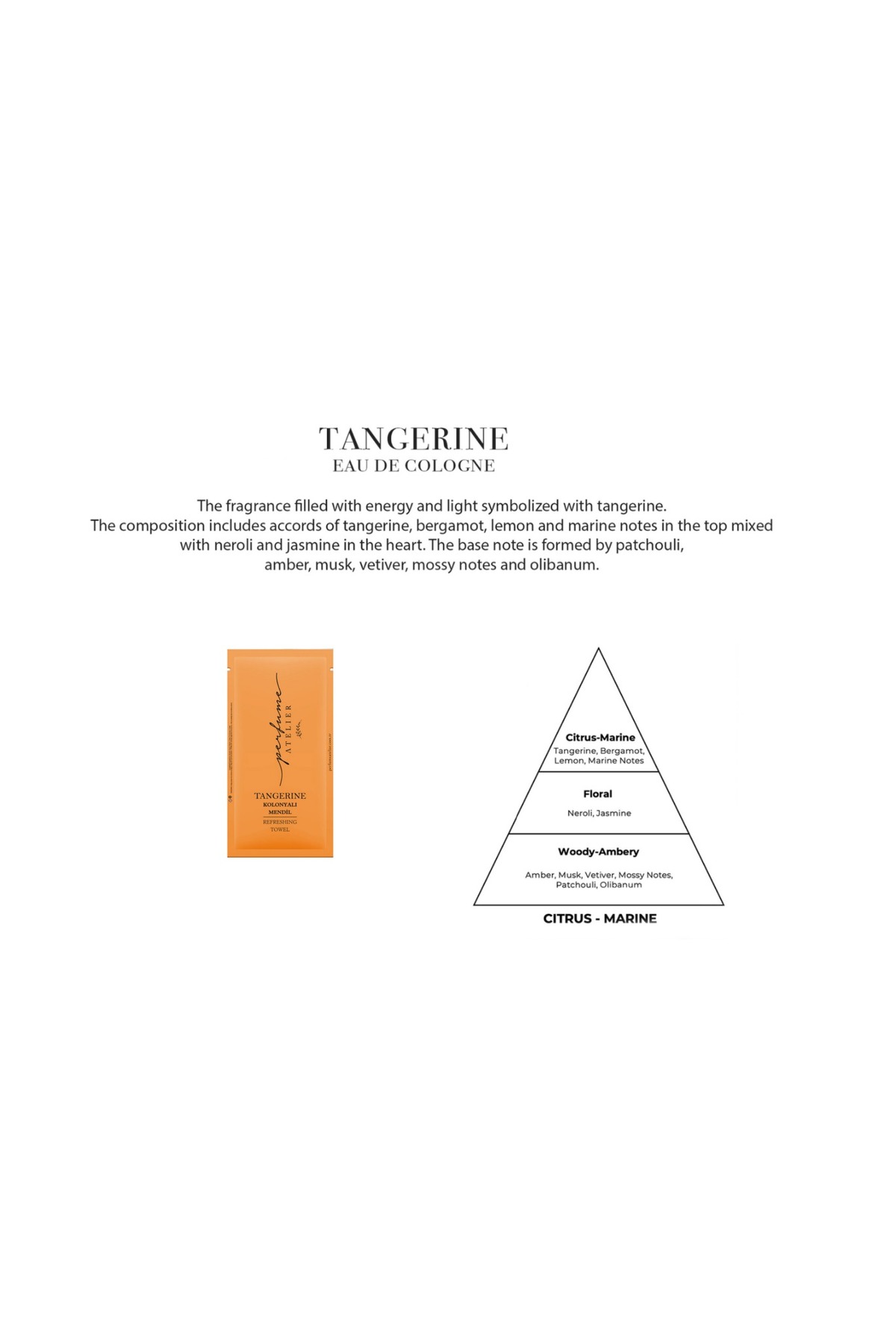 PERFUME ATELIER 5x10 100 Adet Tangerıne Kolonyalı Mendil 70° fotoğrafı 2 (önizleme)