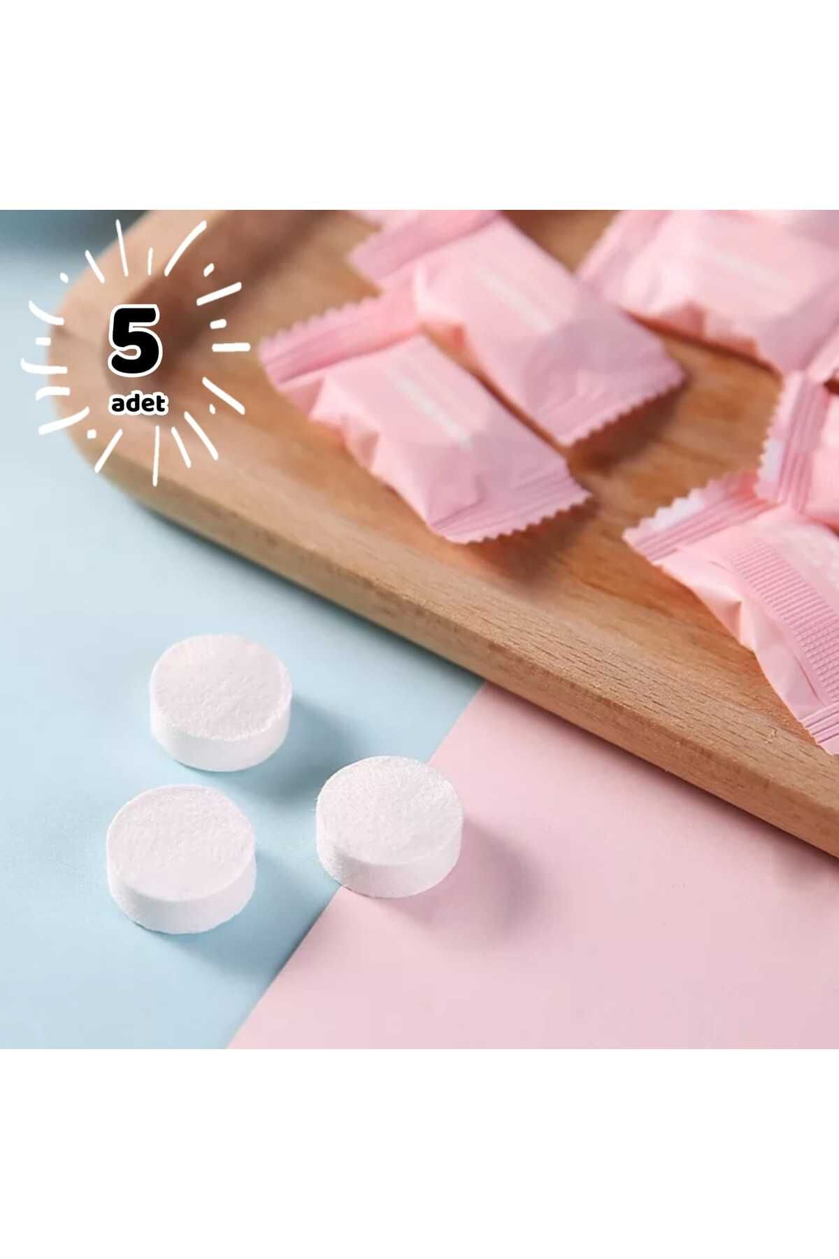 5 Adet Tek Kullanımlık Sıkıştırılmış Islak Mendil
