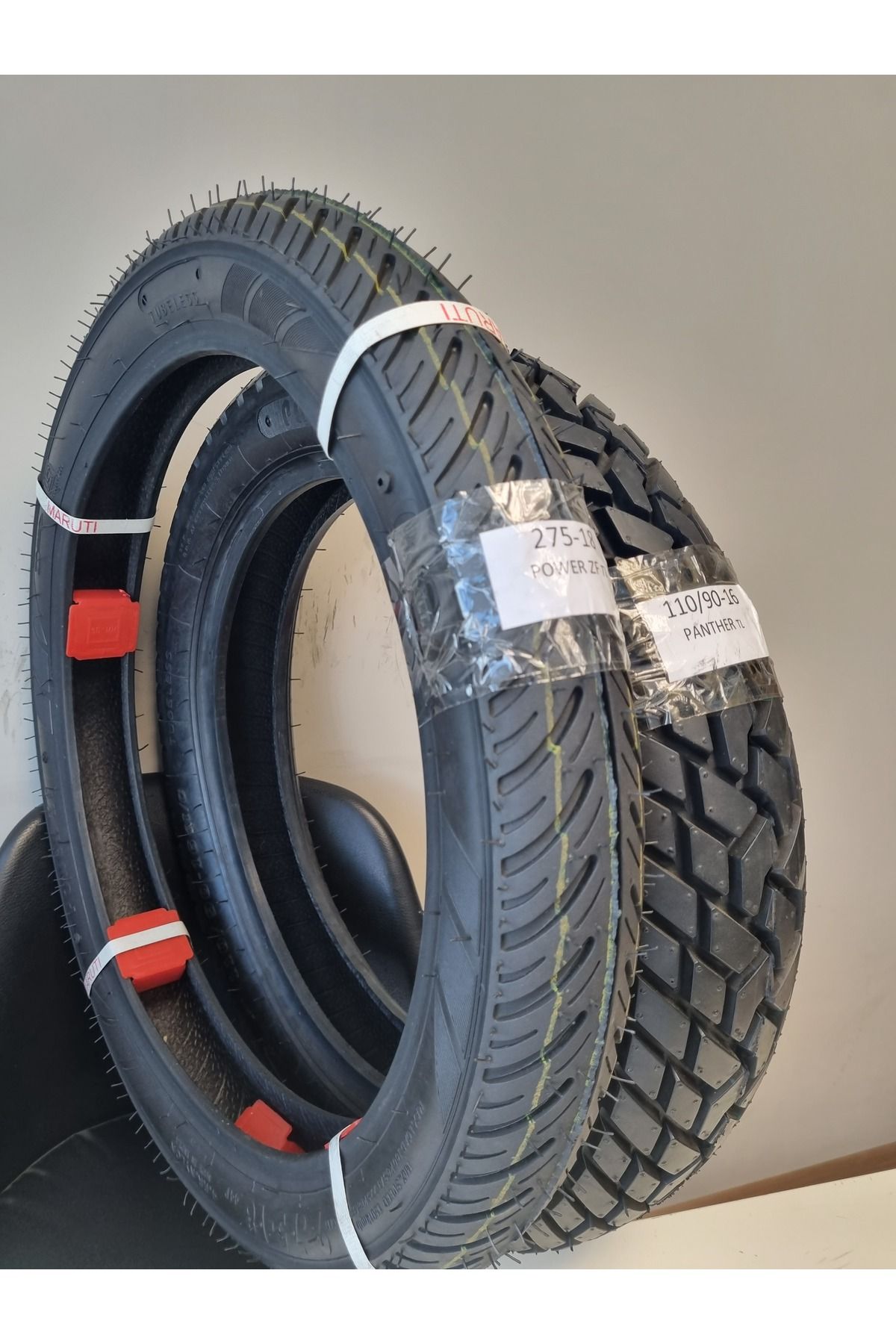 MARUTİ TYRES Set 2.75-18 Power Zp(TL) Ve 110/90-16 Panther(TL) Ön/arka Takım PantherPOWERSET1