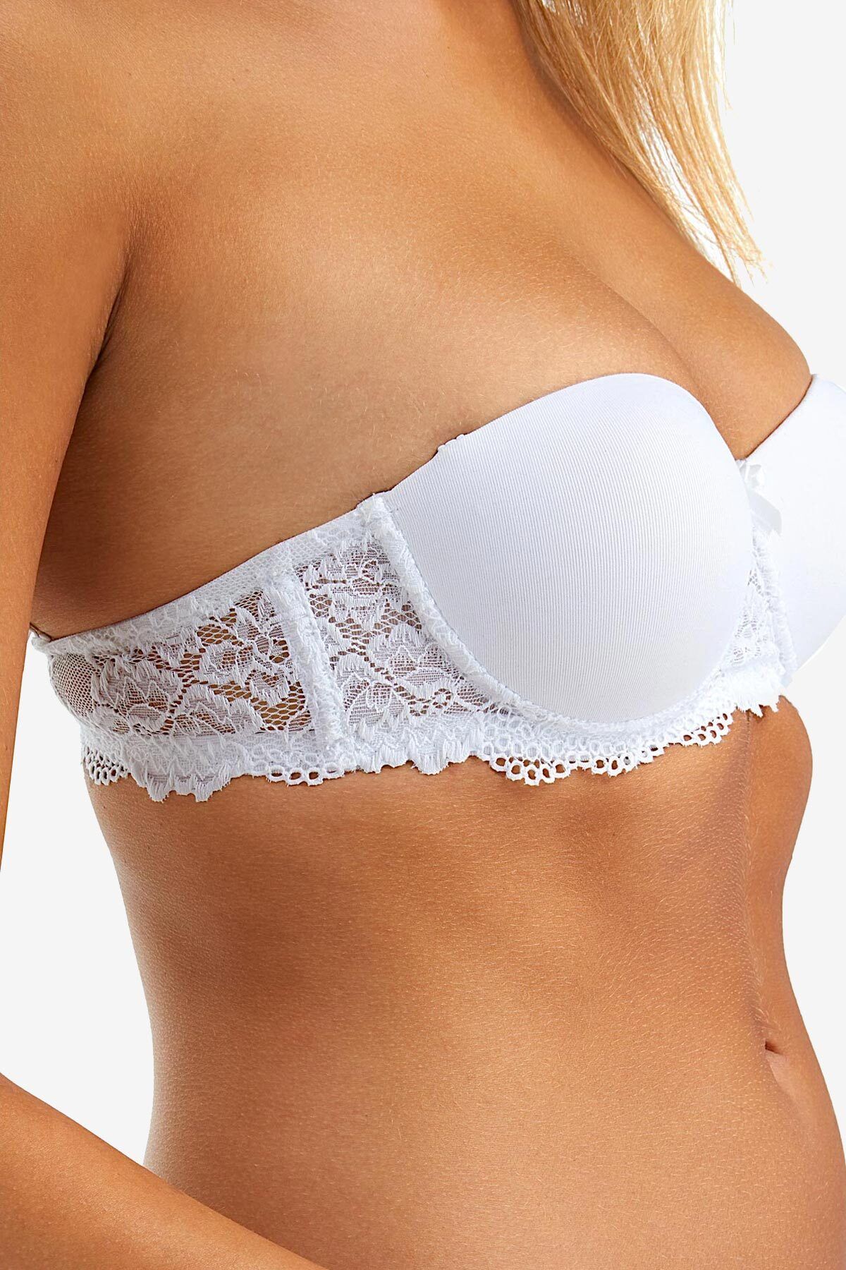 Strapless Balconette Bra White