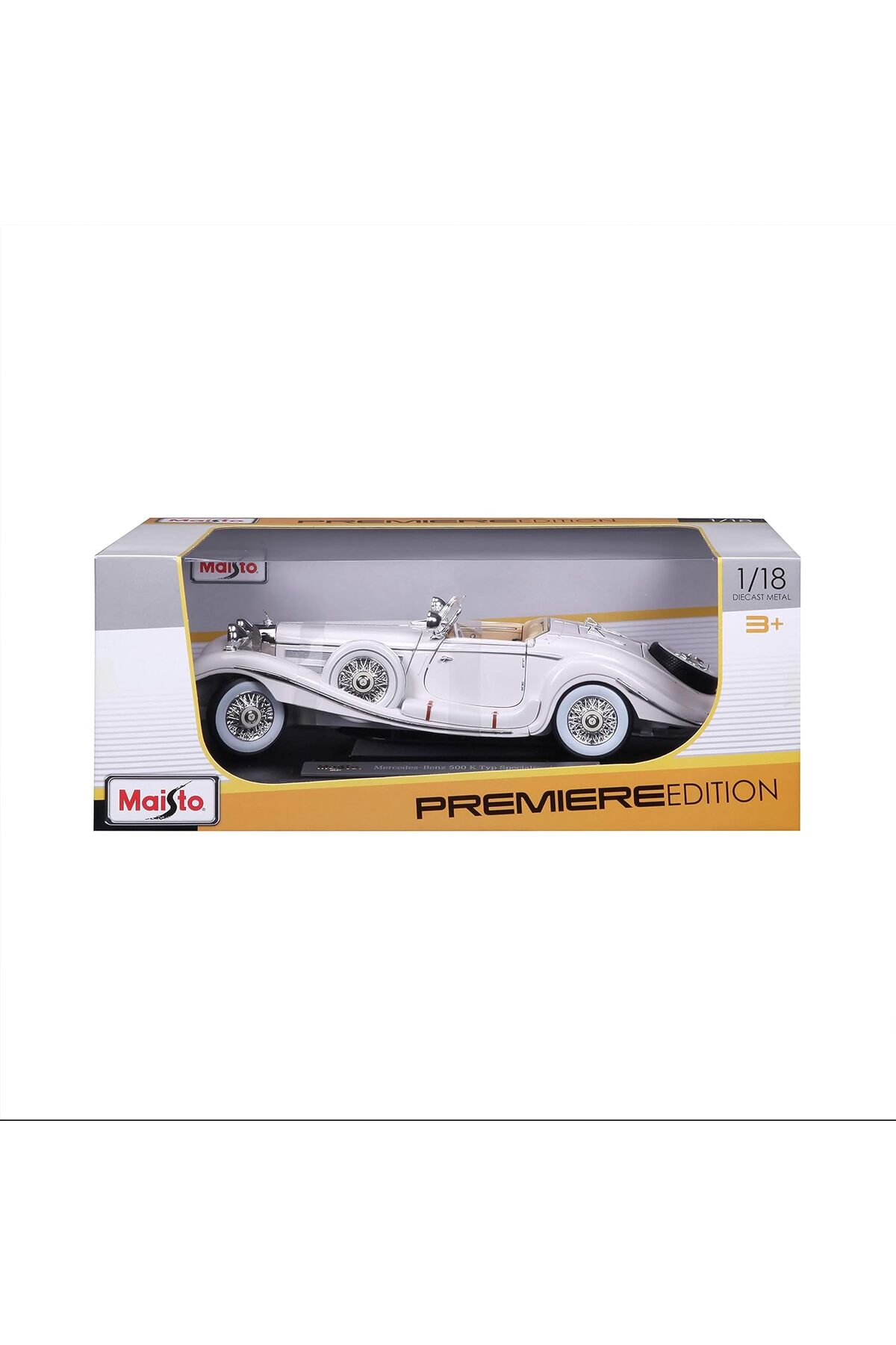 Maisto 1:18 Ölçek 1936 Mercedes-Benz 500 K Typ Specialroadster