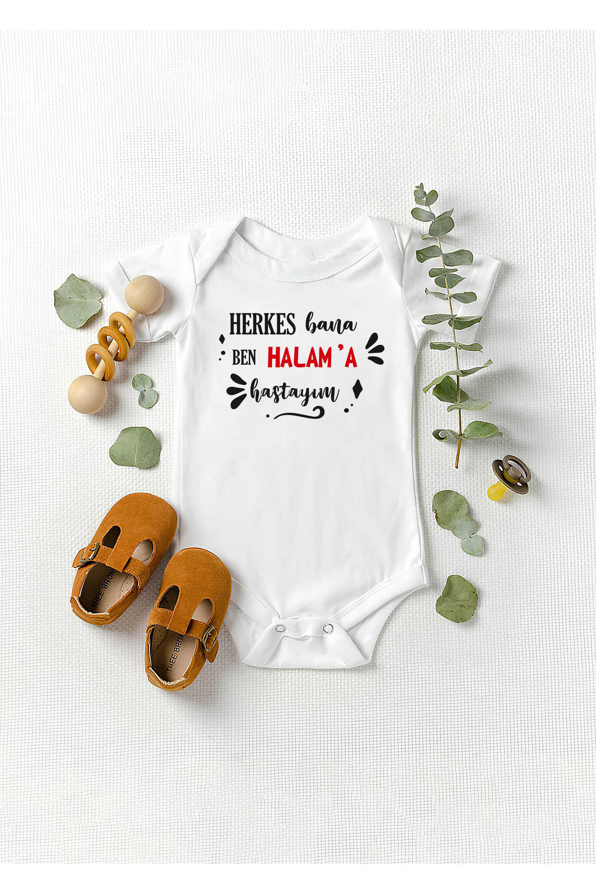 بادی نوزادی پسرانه – دخترانه سفید Lotus Baby | LTSBBYHALAHSTA اورجینال - تصویر 2