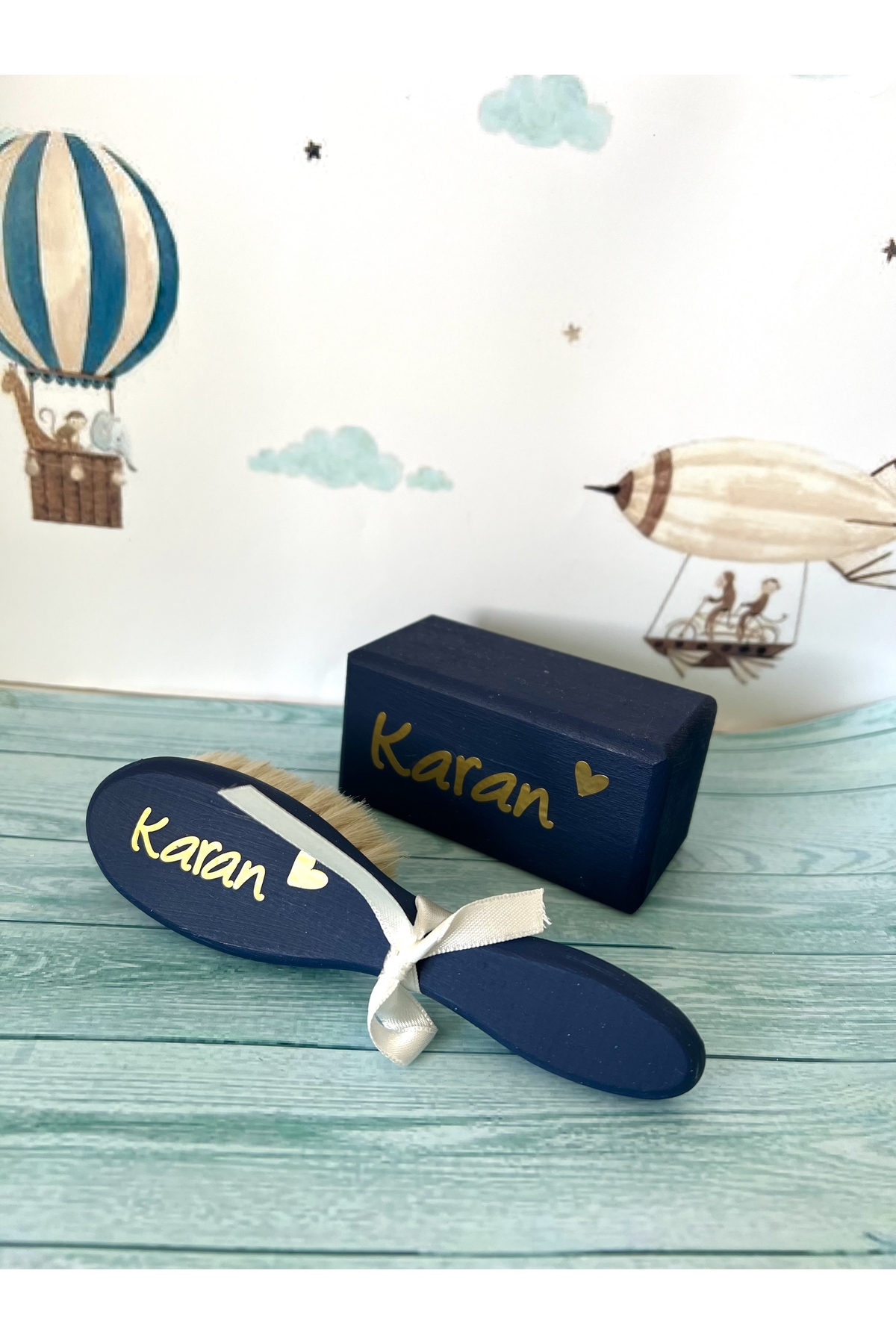 Kişiye Özel Gold Isimli Lacivert 2li Set