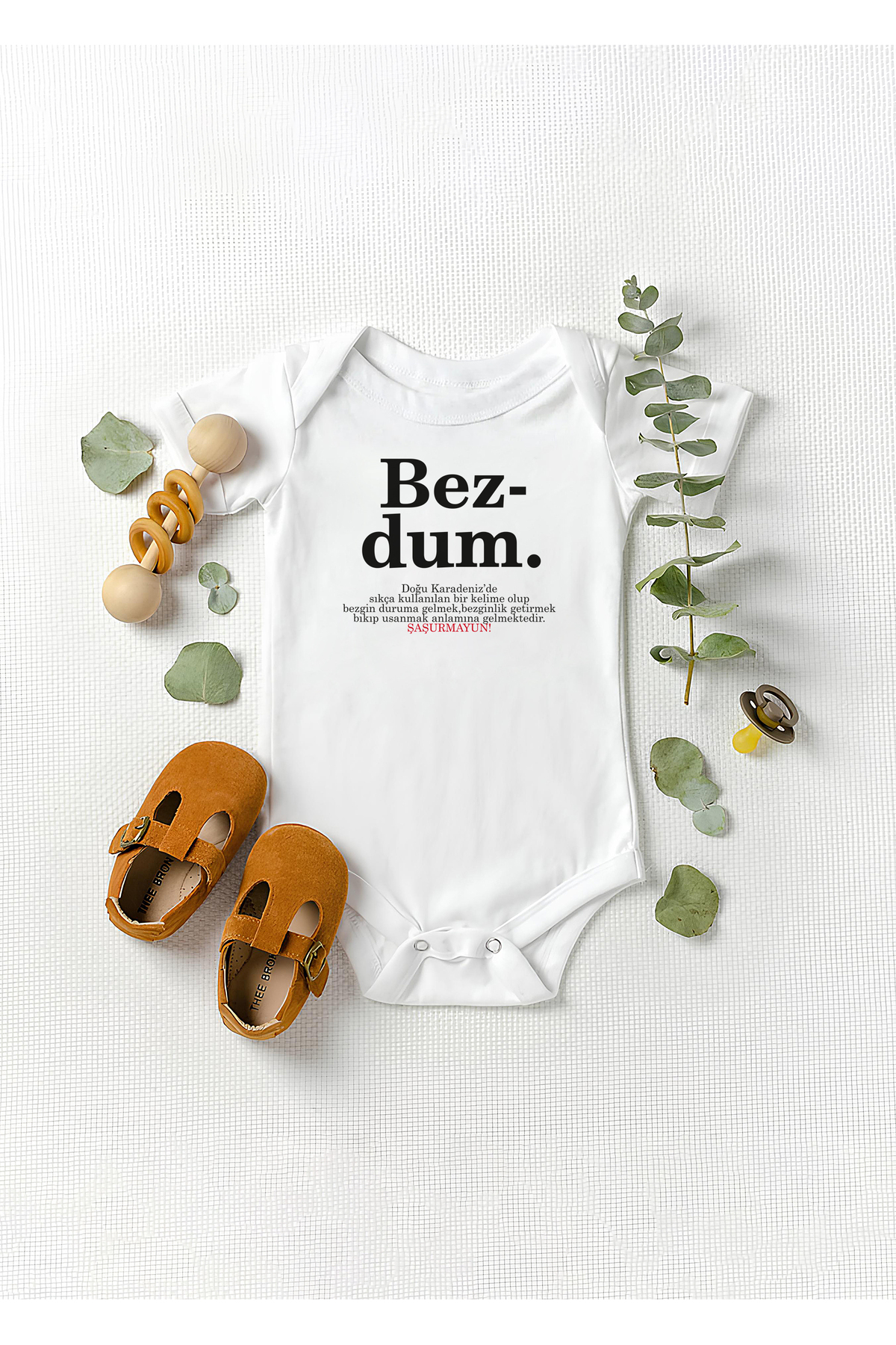 بادی نوزادی پسرانه – دخترانه سفید Lotus Baby | LTSBBYBEZDUM اورجینال - تصویر 2