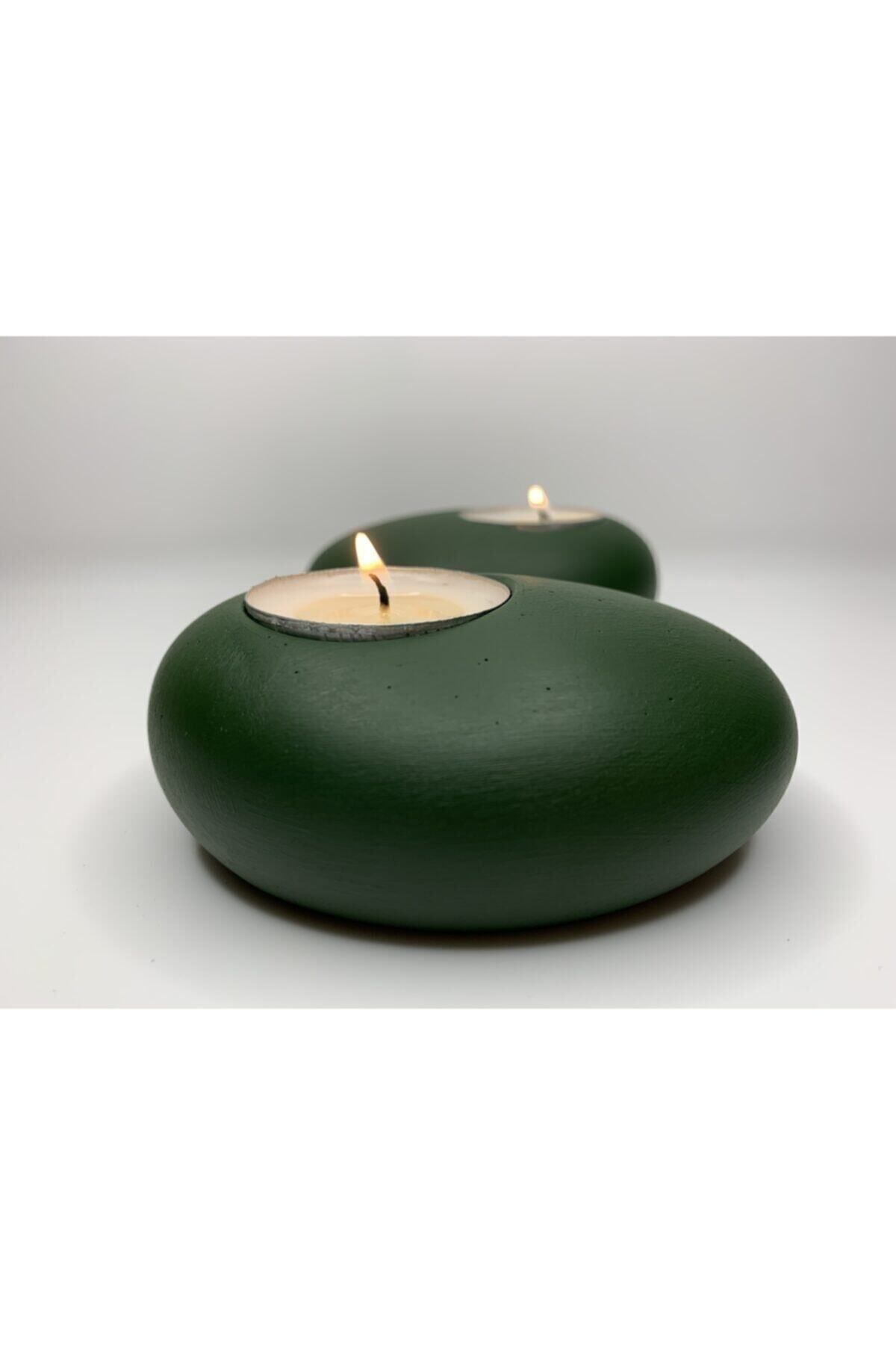 Green candle on sale holder