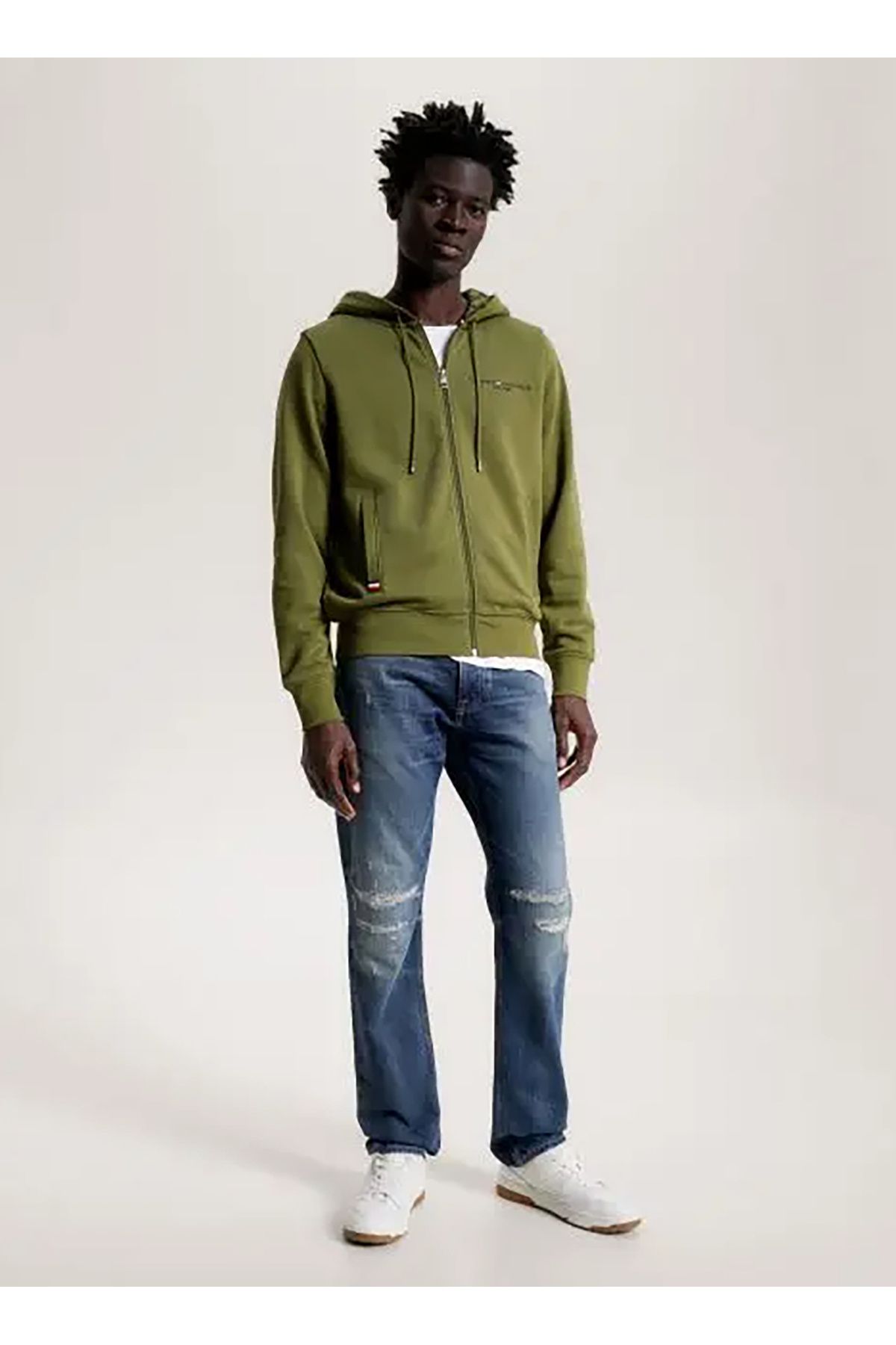 سویشرت سبز مردانه یقه mw0mw27841ms2 Tommy Hilfiger