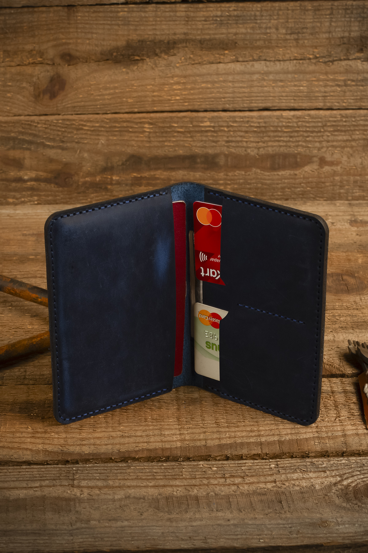 کیف پول مردانه آبی Lost Slope | YUK64848616151 اورجینال - تصویر 3