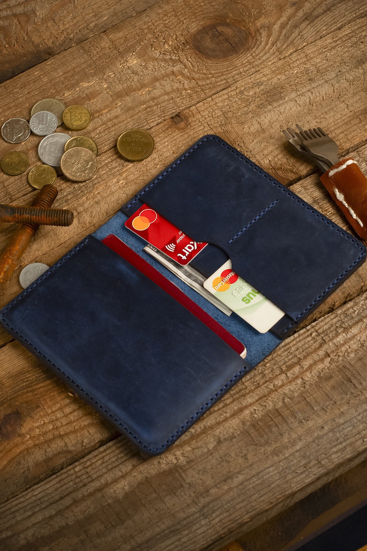 کیف پول مردانه آبی Lost Slope | YUK64848616151 اورجینال - تصویر 4