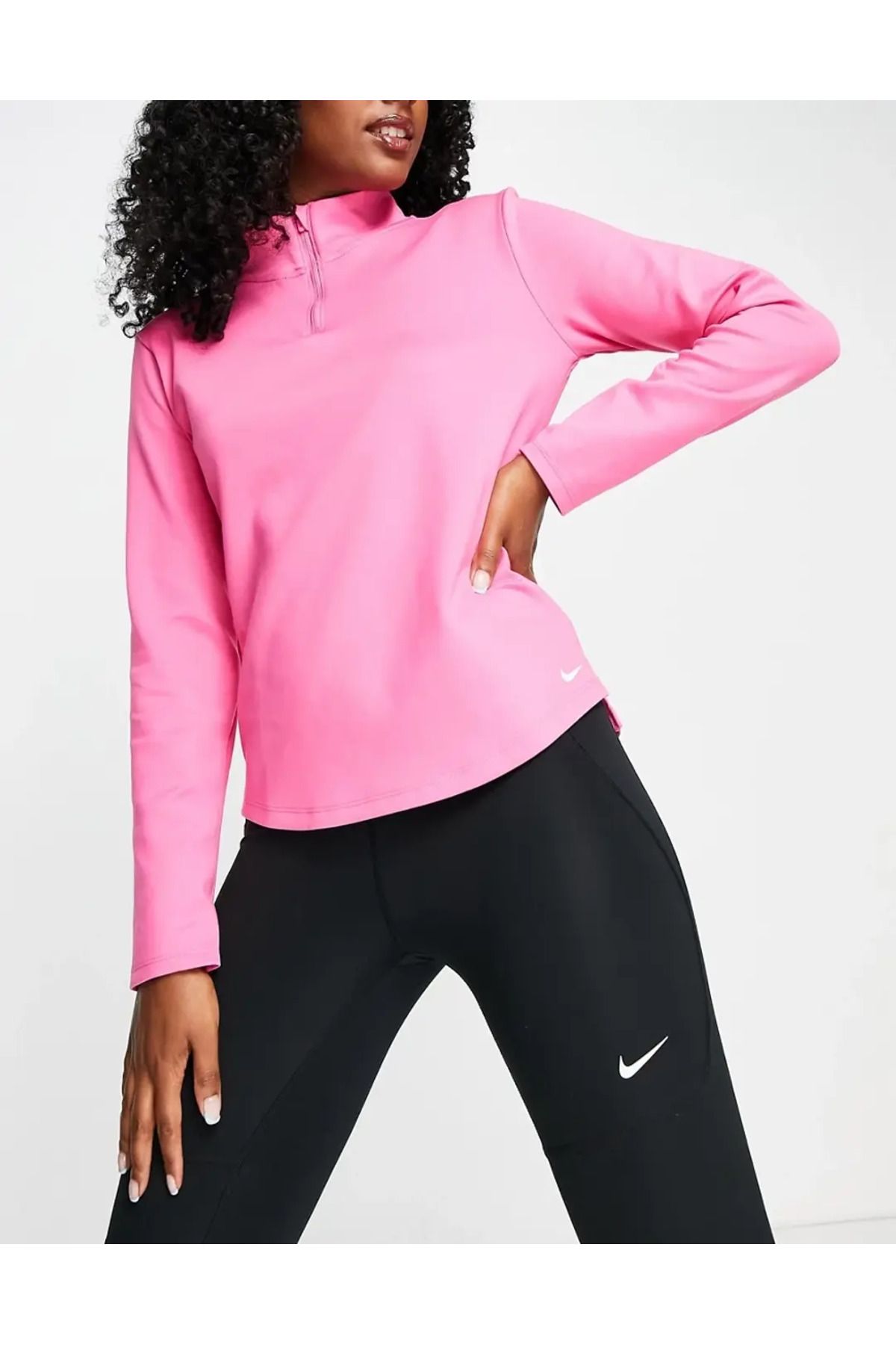 Pink half cheap zip nike