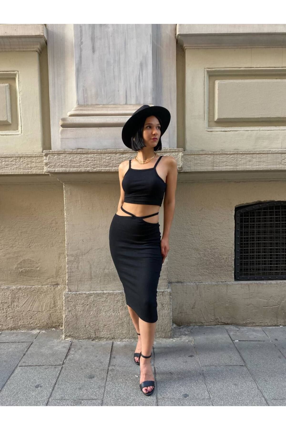 Pencil skirt and crop top dress sales