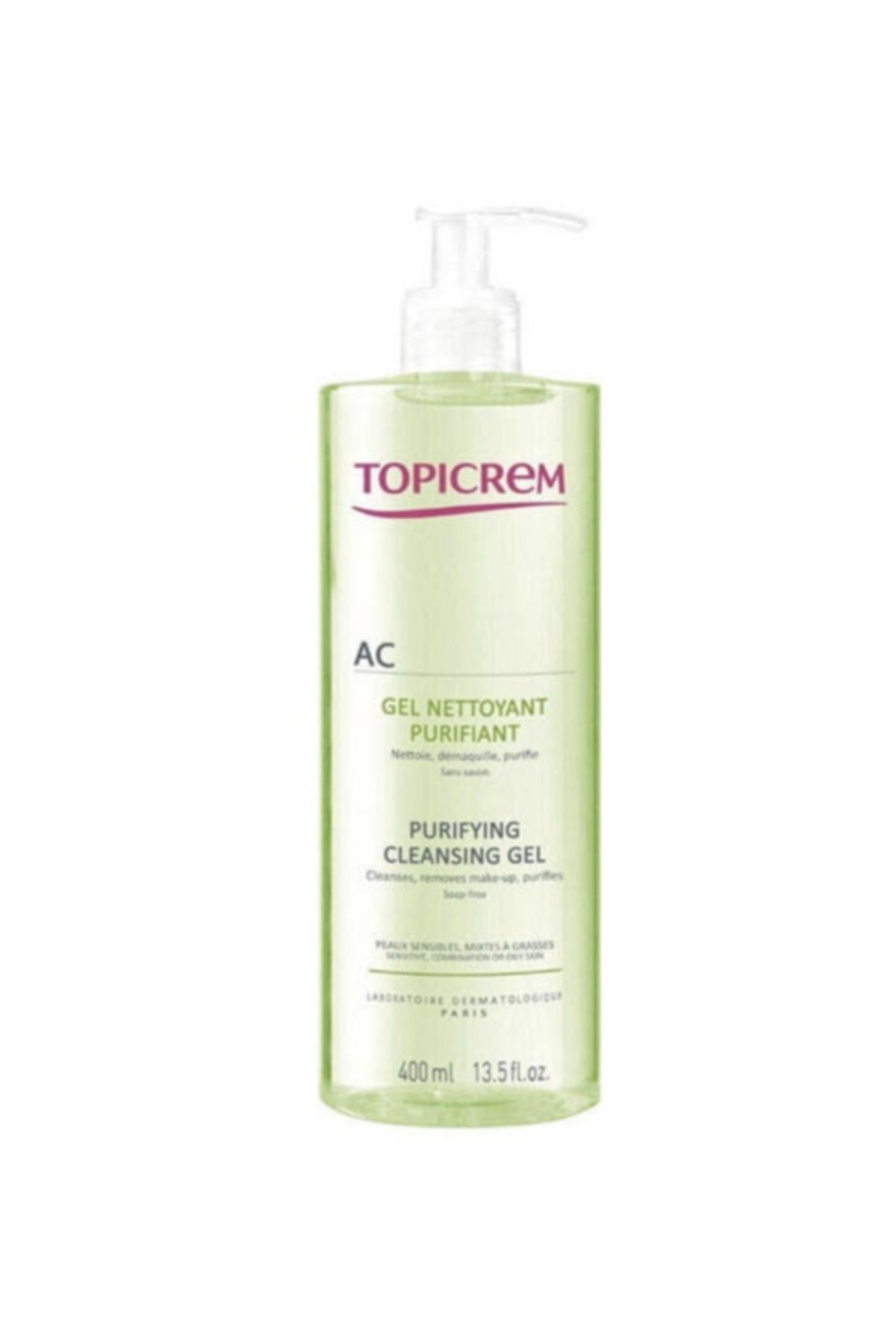 Topicrem-Topicrem AC Purifying Cleansing Gel for Oily Sensitive Skin 400 ML 1