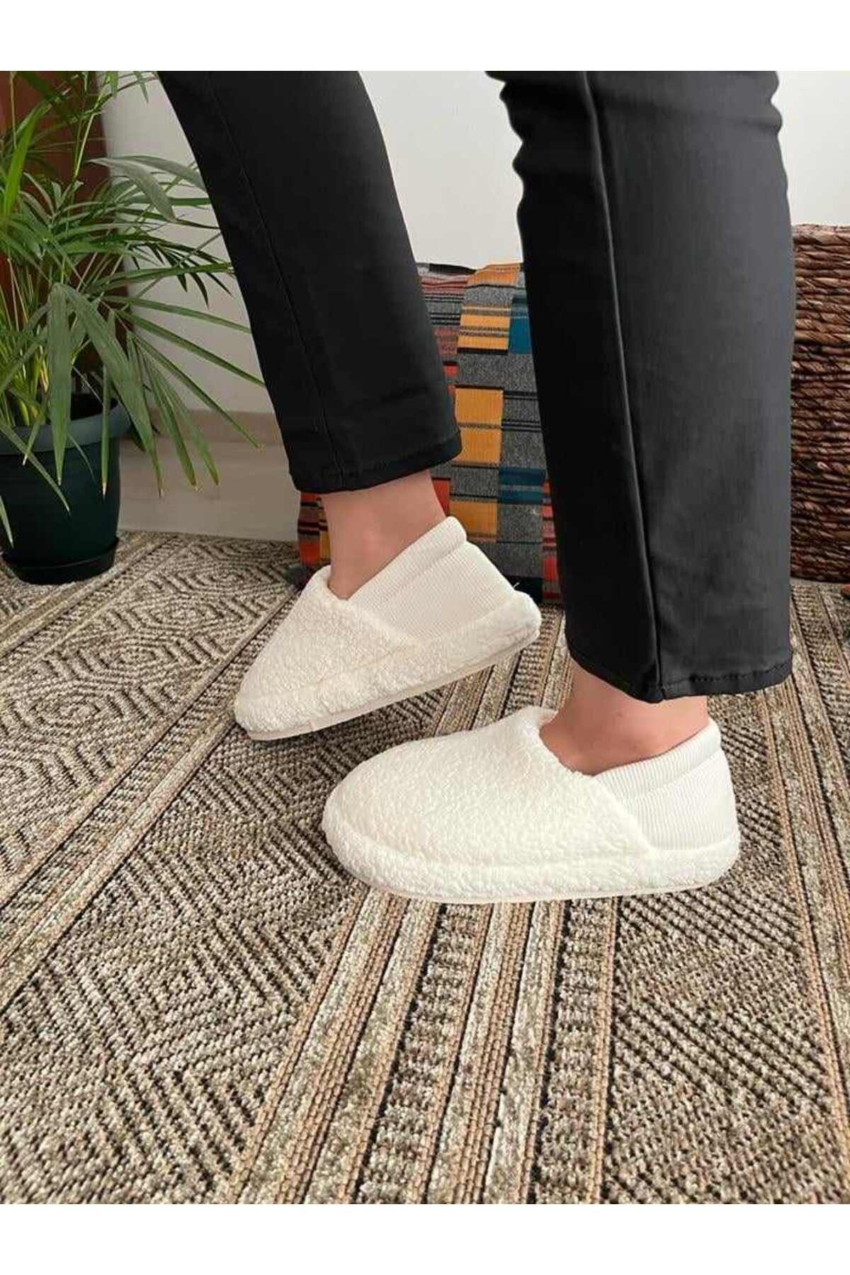 Behtah Kundura-Papuci confortabili cu spate elastic, cizme de acasă pentru femei, crețul cald 2