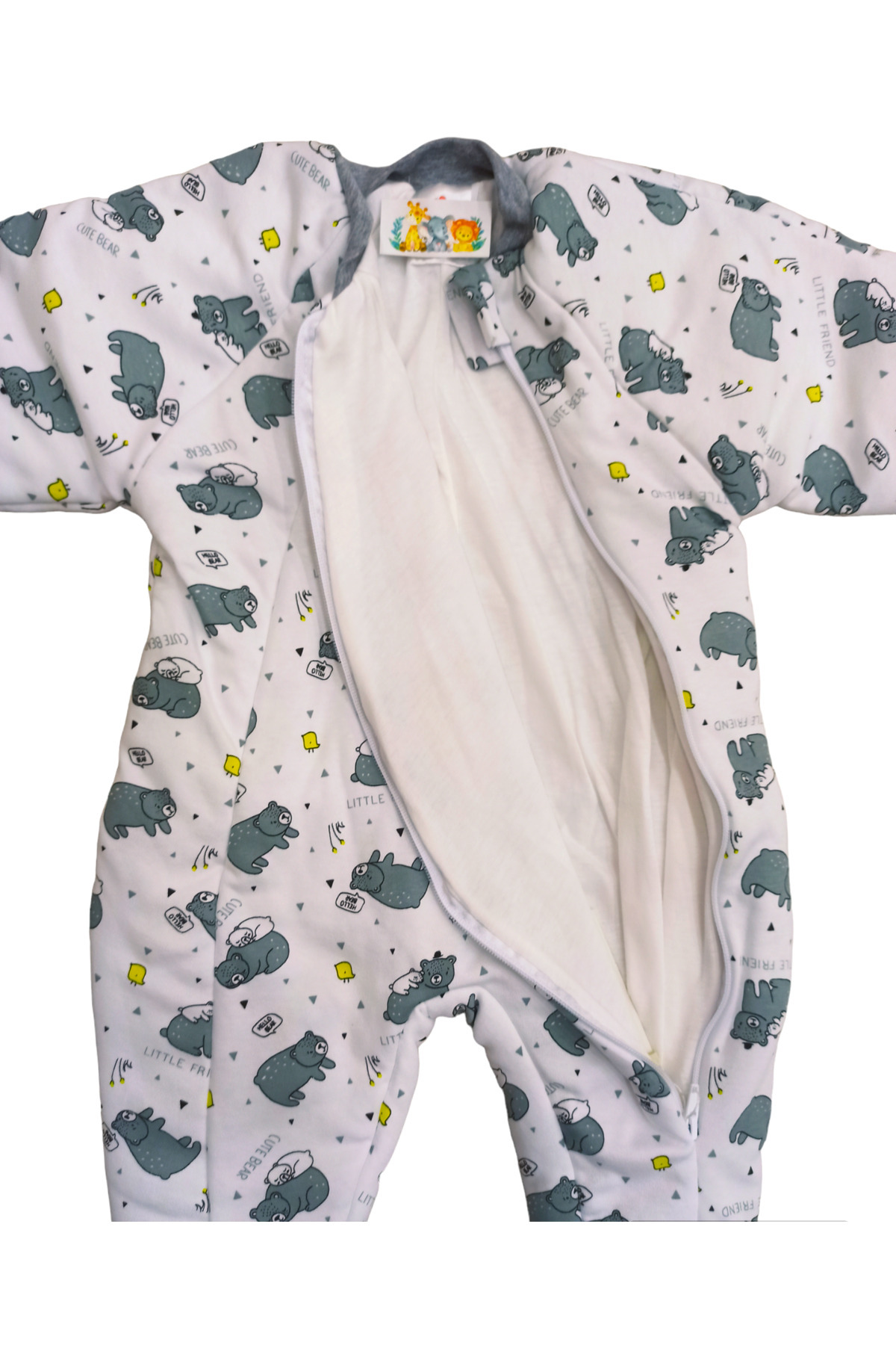 özdemirli bebe Kutup Ayısı Desenli Uzun Kollu Bisiklet Yaka Astarlı 2.5 Tog Uyku Tulumu fotoğrafı 4 (önizleme)