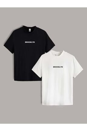 Genel Markalar LUNAVISTA Baskılı Oversize Unisex Fit Bisiklet Yaka Kısa Kollu...