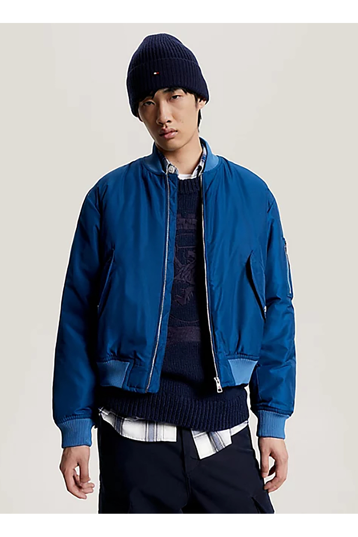 تامی هیلفیگر کاپشن مردانه اسلیم فیت آبی MW0MW32793C3J