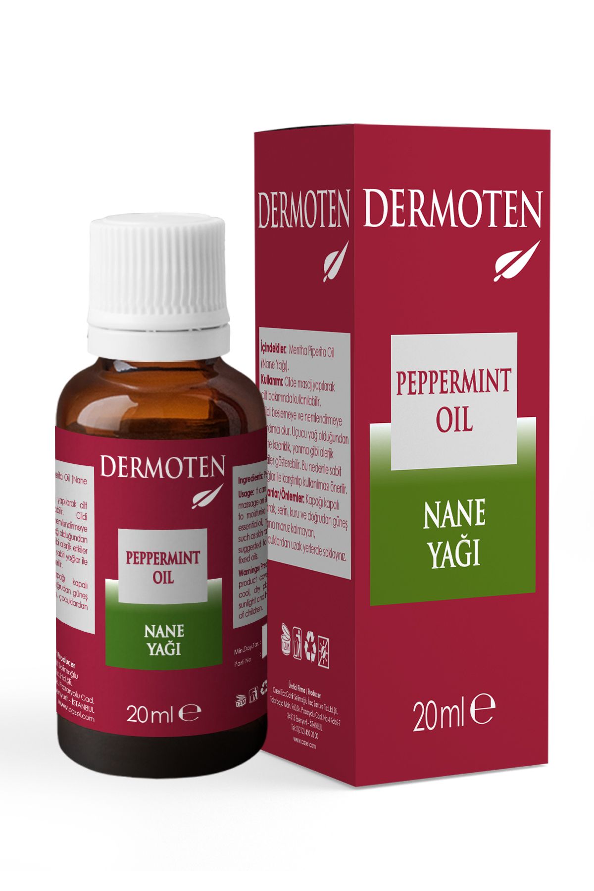 روغن نعناع (مقطر) 20 میلی لیتر Dermoten
