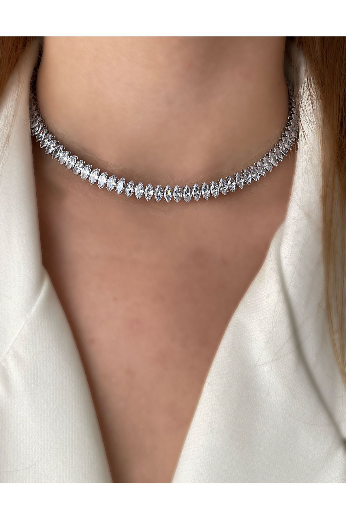 Zircon shop choker necklace