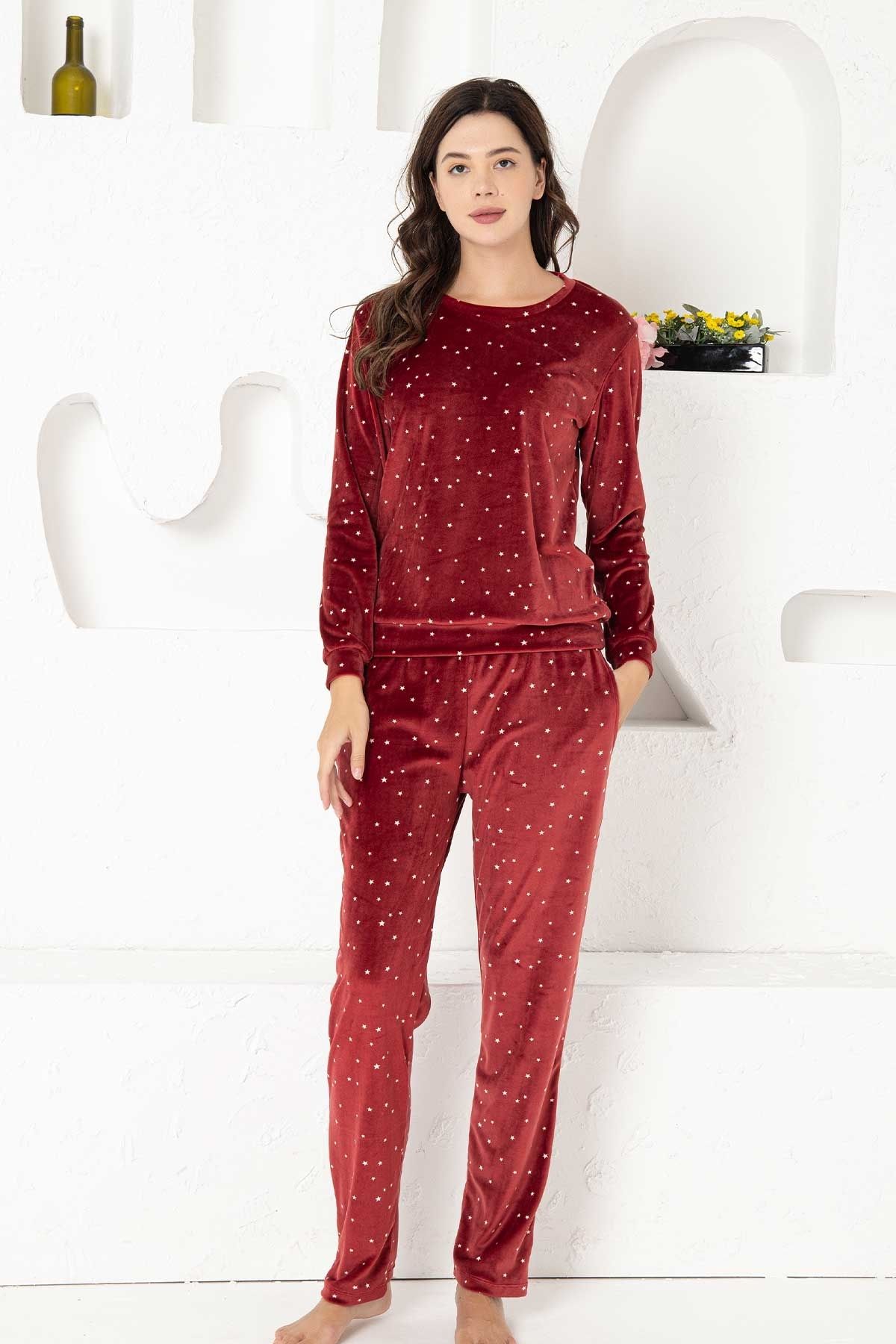d Kit Boutique Pajama Set Burgundy 180 Trendyol