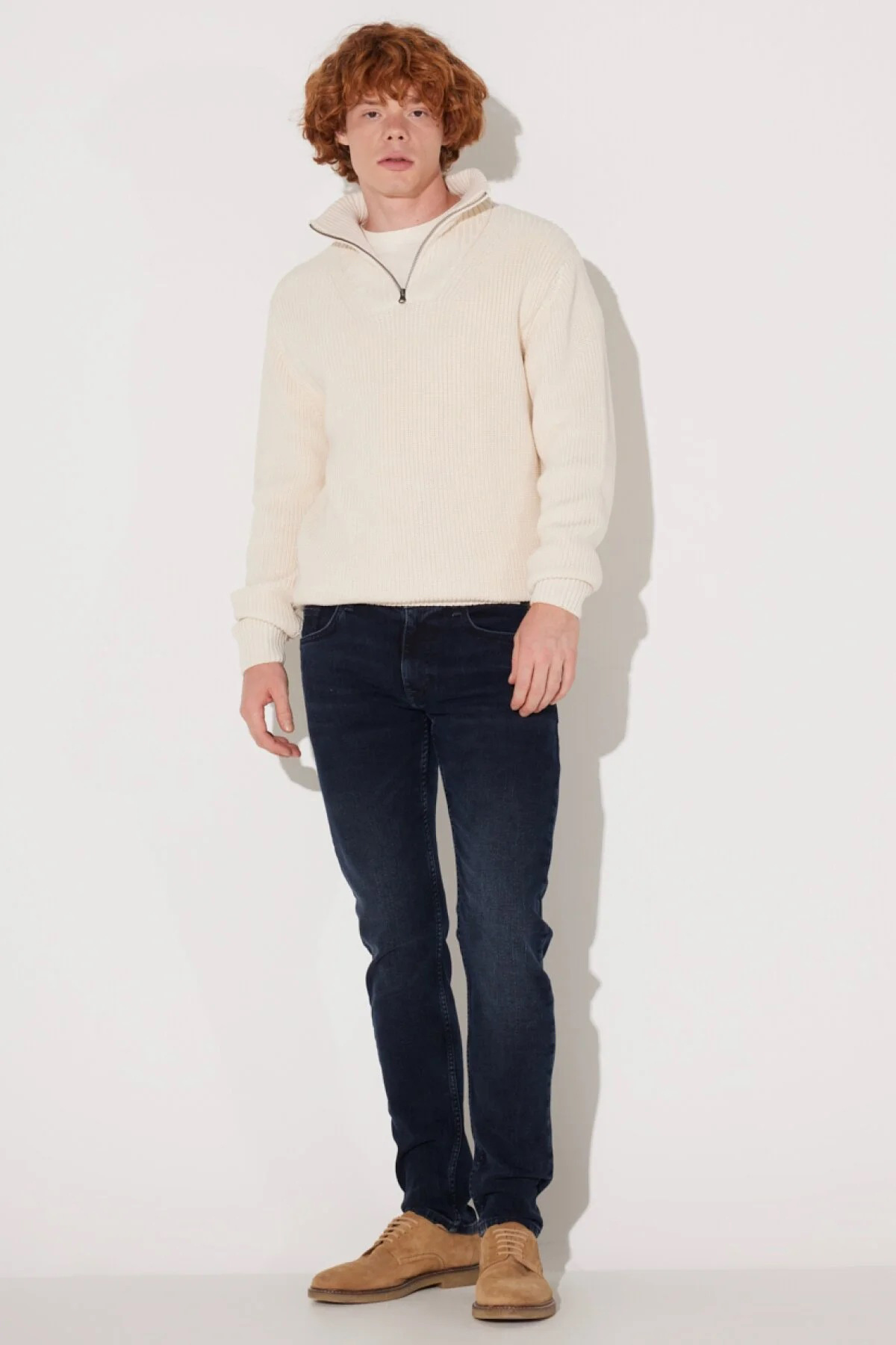 Lee  Regular Fit Yarım Fermuarlı Balıkçı Yaka Kazak Erkek L83YDENQ - Görsel 4