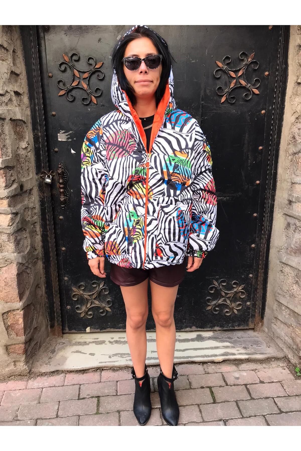 B T Winter Jacket Orange Crop Trendyol