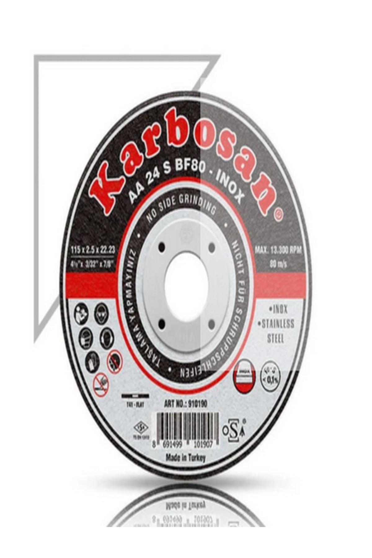 Inox Metal Cutting Stone 180x1.9x22.23mm - 5 pcs