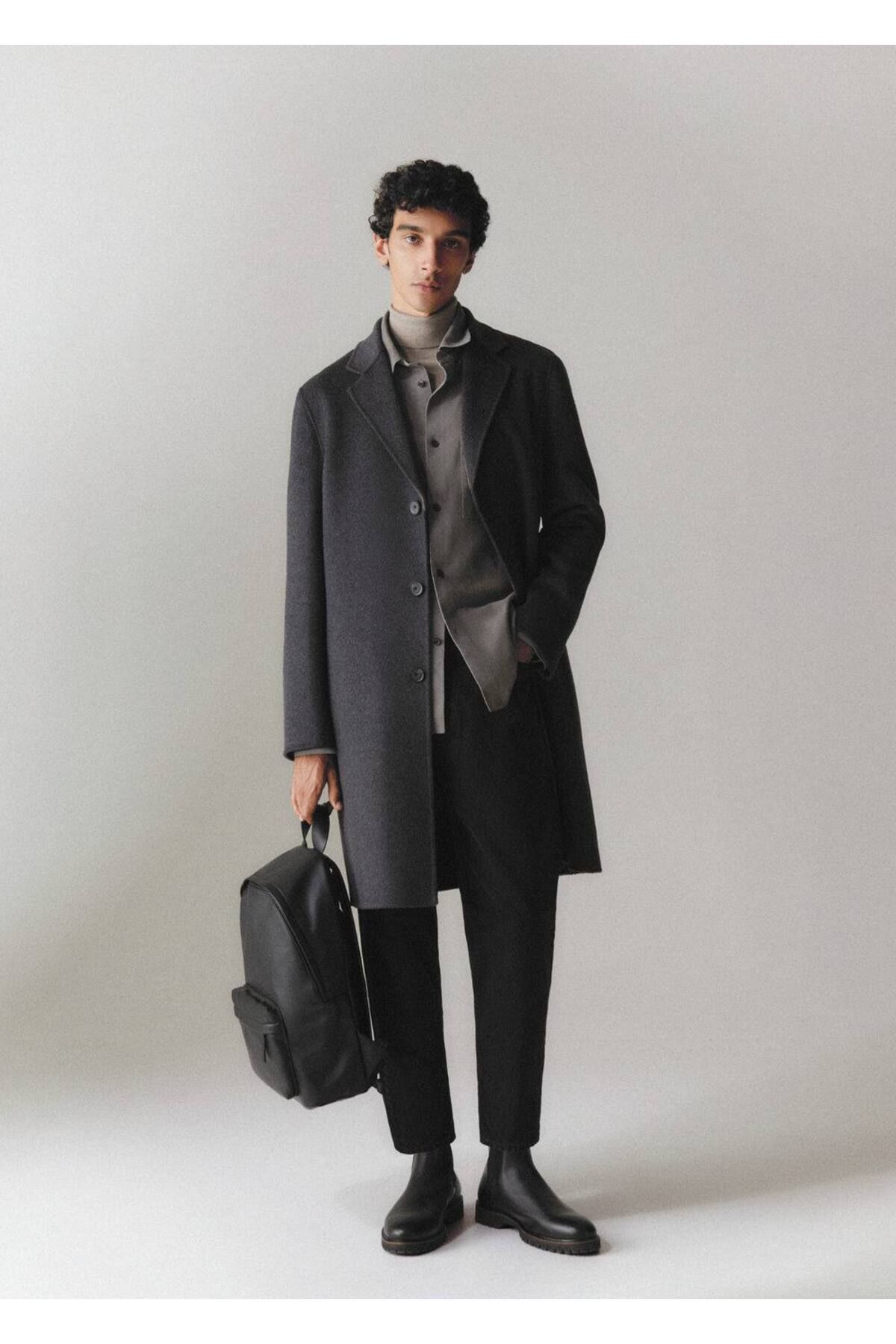 MANGO Man-Handmade Recycled Wool Overcoat 7