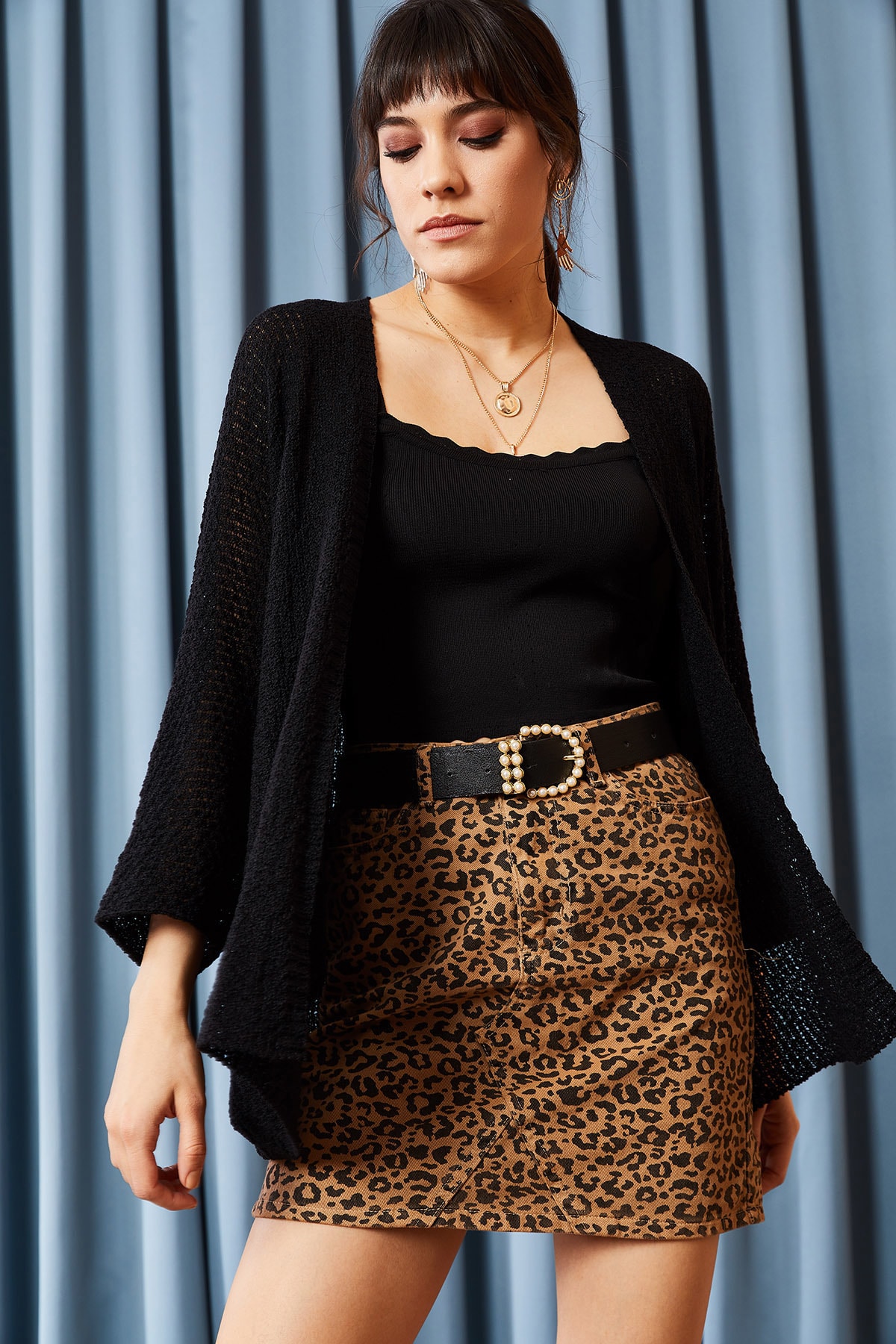 Olalook  Kadın Siyah Yarasa Baharlık Hırka HRK-19000057 - Görsel 4