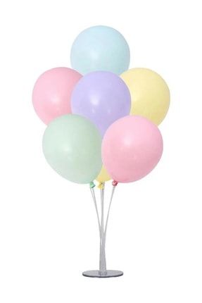 Balon Standı 7'Li Ve Karışık Renk Makaron Balon 10 Adet ty92