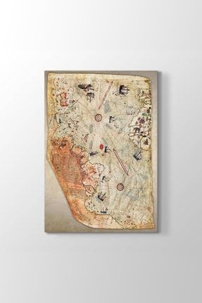 Piri Reis Dünya Haritası Kanvas Tablo (Model 2) - (ÖLÇÜSÜ 100x140 cm) SH-349__model_2