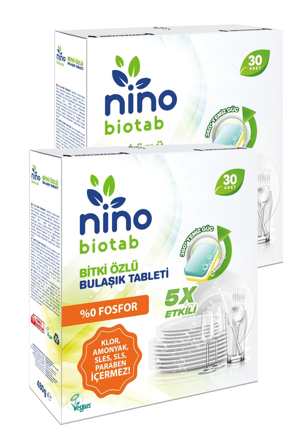 Ninobio Bitki Özlü Bulaşık Tableti 30'lu X 2 Adet