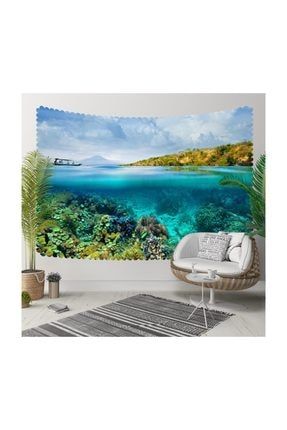 Deniz Manzaralı 3d Kumaş Dekoratif Duvar Örtüsü 140x200 cm tapestry329