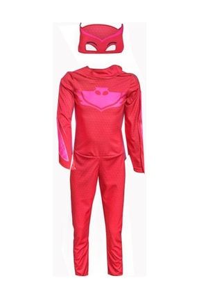 Modanimo Pijamaskeliler Baykuş Kız Pelerinsiz Süper Kahraman Kostümü pembe0004