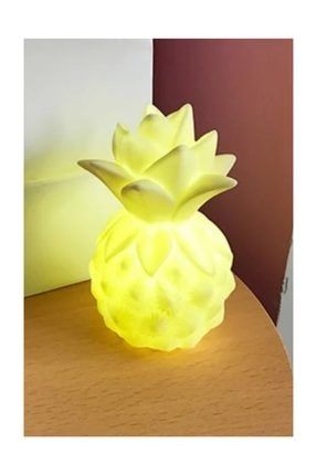 Dekoratif 3d Ananas Tasarımlı Led Işıklı Gece Lambası Sarı Ananas MEB65211