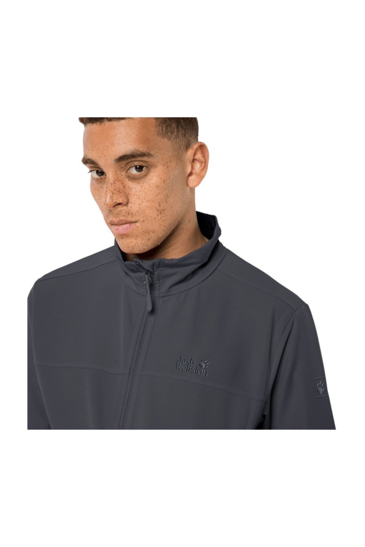 پوسته نرم و پشم گوسفند مردانه خاکستری تیره Jack Wolfskin