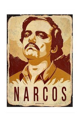 Narcos: Pablo Escobar Desenli Ahşap Tablo 50x70cm dikey-14610-50-70