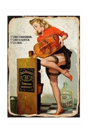 Jack Daniels Döken Kadın Hediyelik Mdf Tablo 50x70 cm dikey-14489-50-70